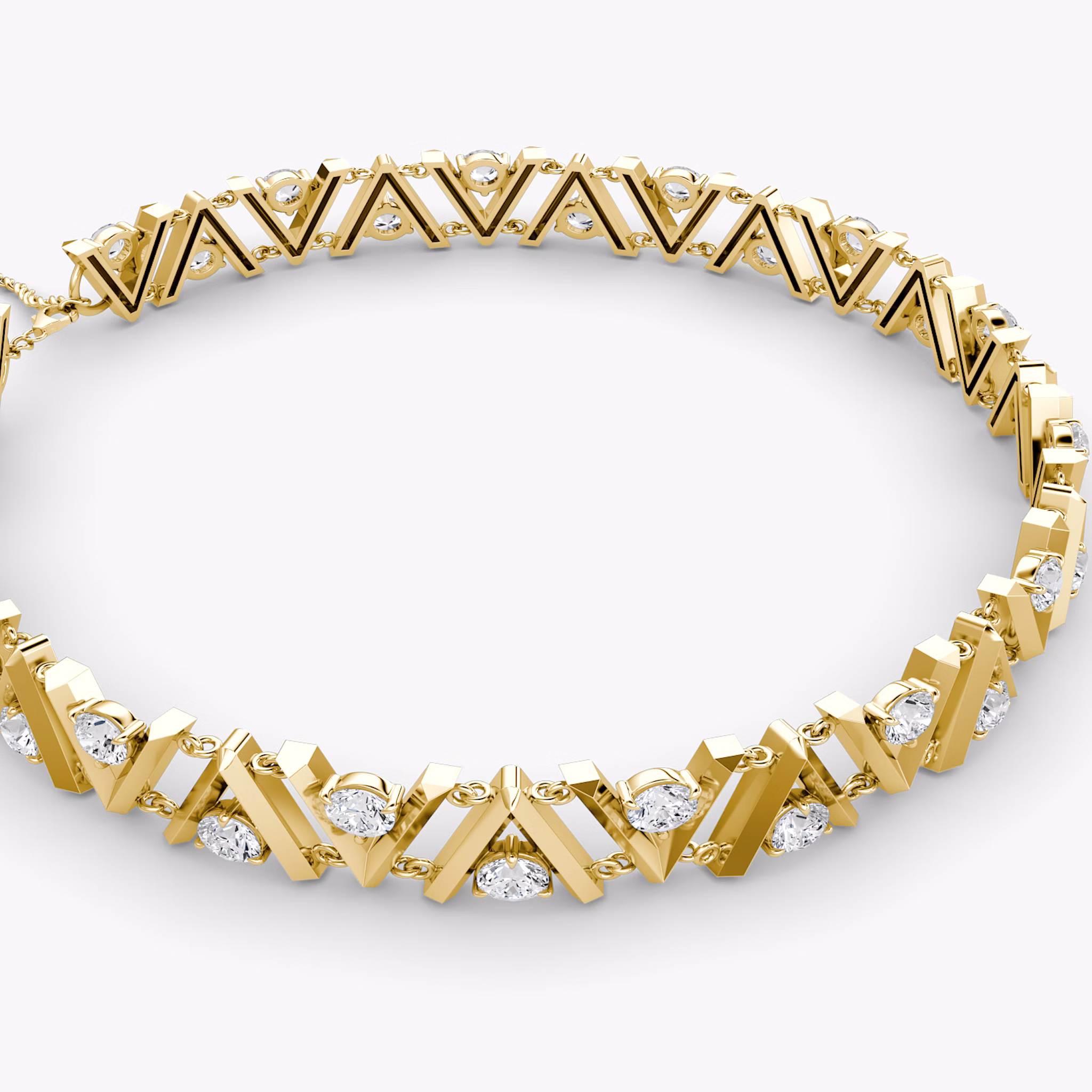 VRAI V Tennis Choker | 14k | Yellow Gold | chainLength: 15