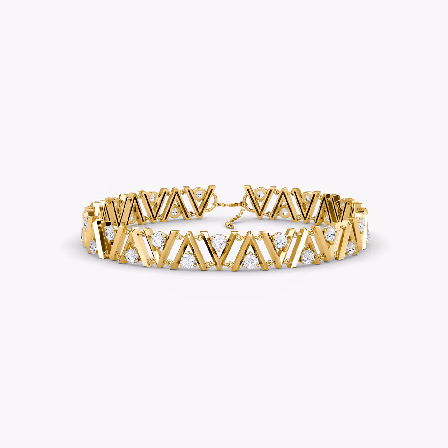 VRAI V Tennis Choker  | Yellow Gold