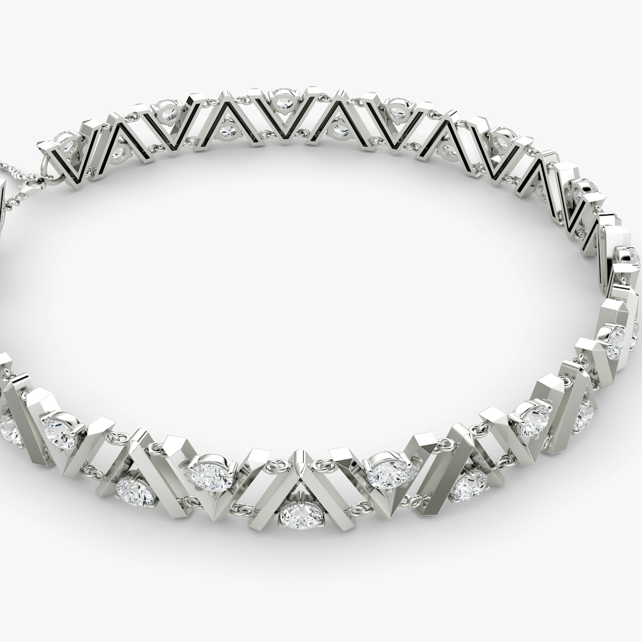 VRAI V Tennis Choker | 14k | White Gold | chainLength: 15