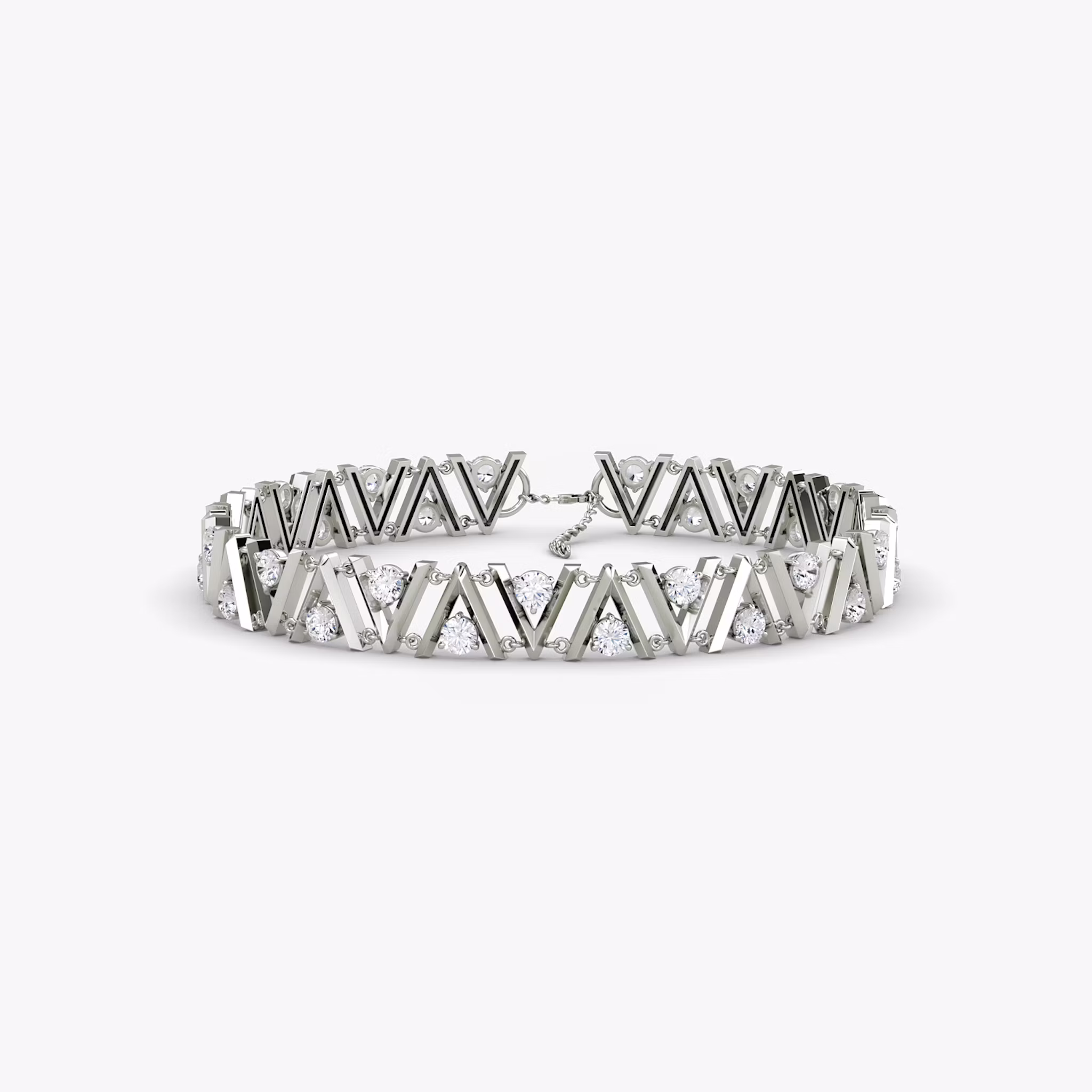 VRAI V Tennis Choker | White Gold