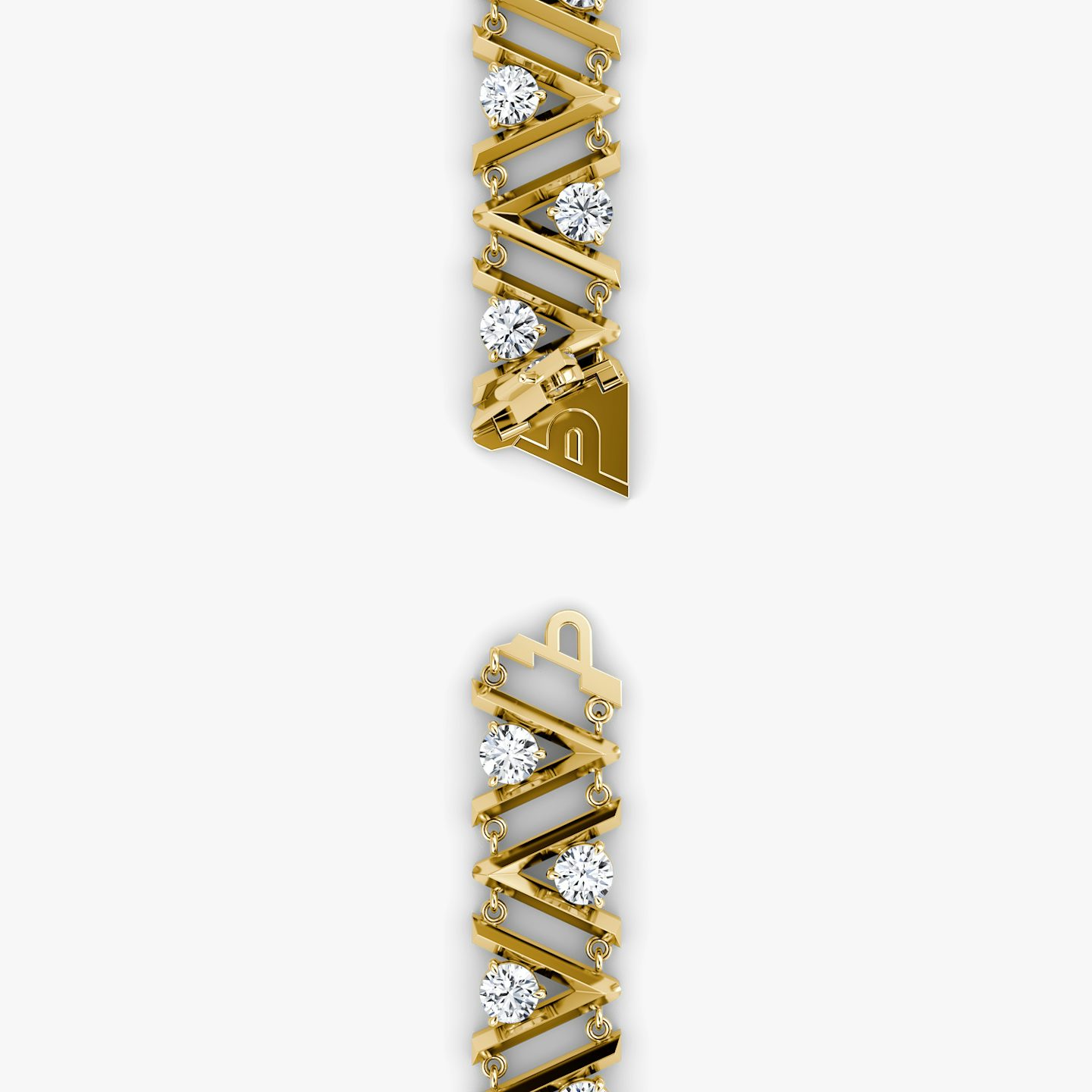 VRAI V Tennis Bracelet | Round Brilliant | 14k | Yellow Gold | diamondSize: original | chainLength: 7