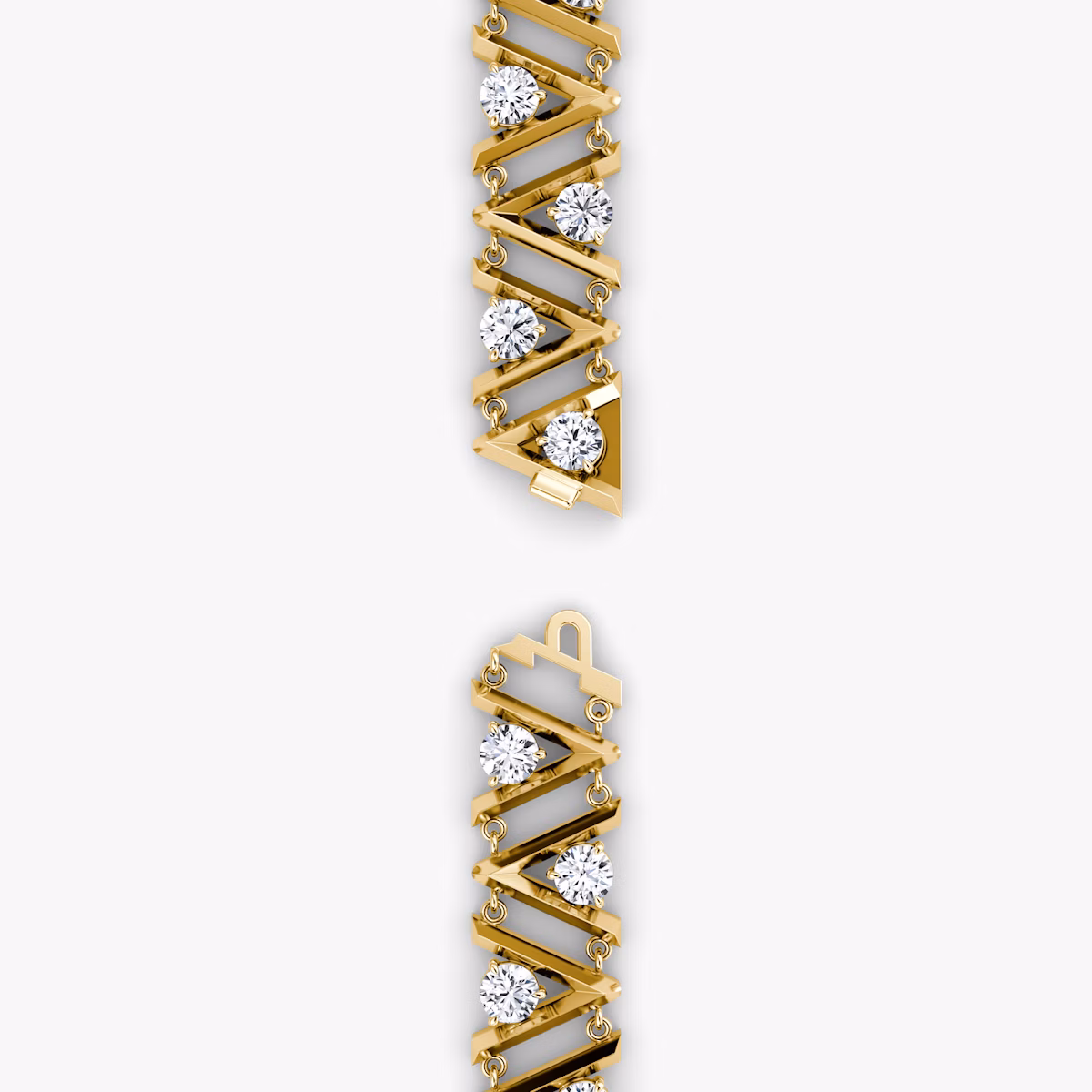 VRAI V Tennis Bracelet | Round Brilliant | 14k | Yellow Gold | diamondSize: original | chainLength: 7