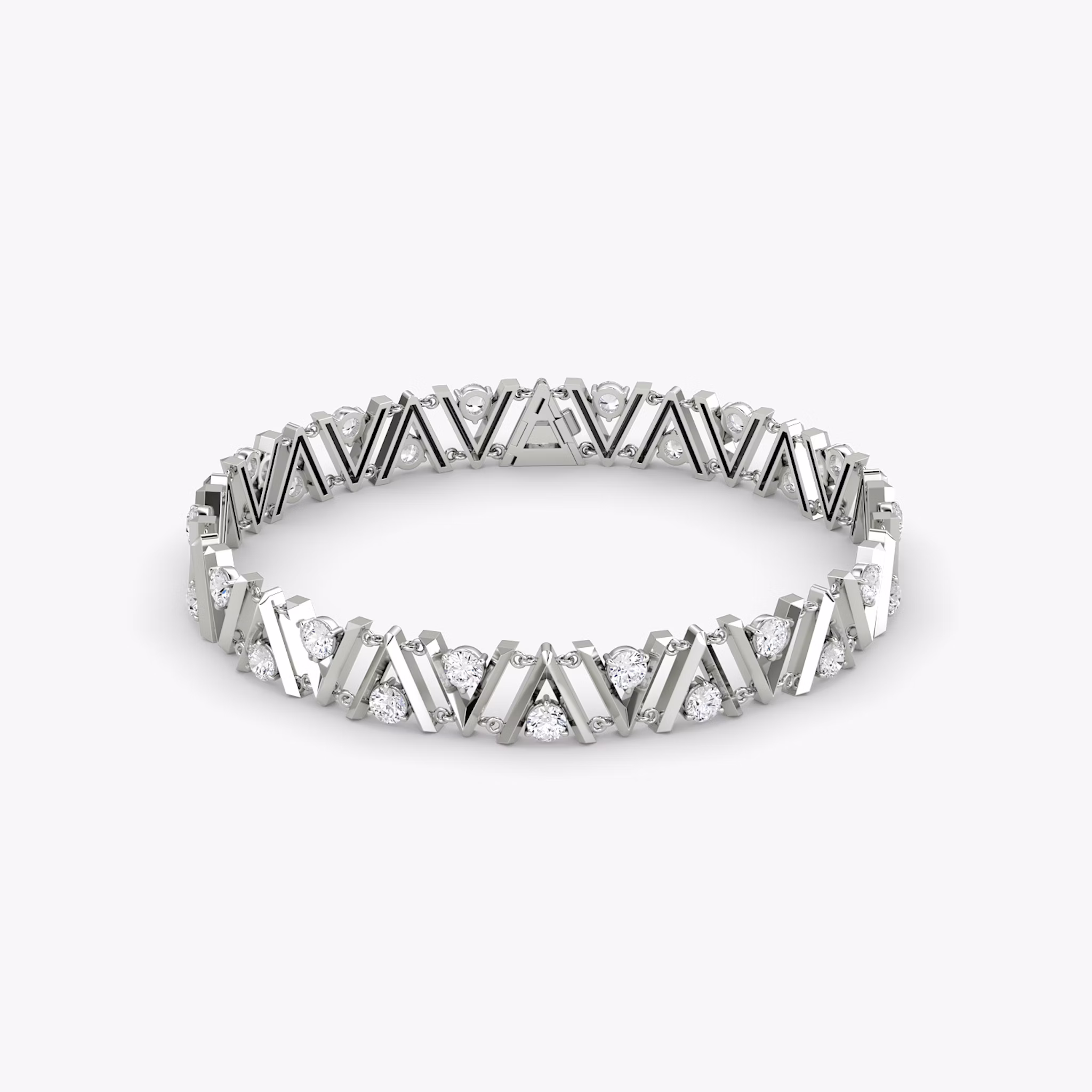 VRAI V Tennis Bracelet | Round Brilliant | 14k | White Gold | diamondSize: original | chainLength: 7