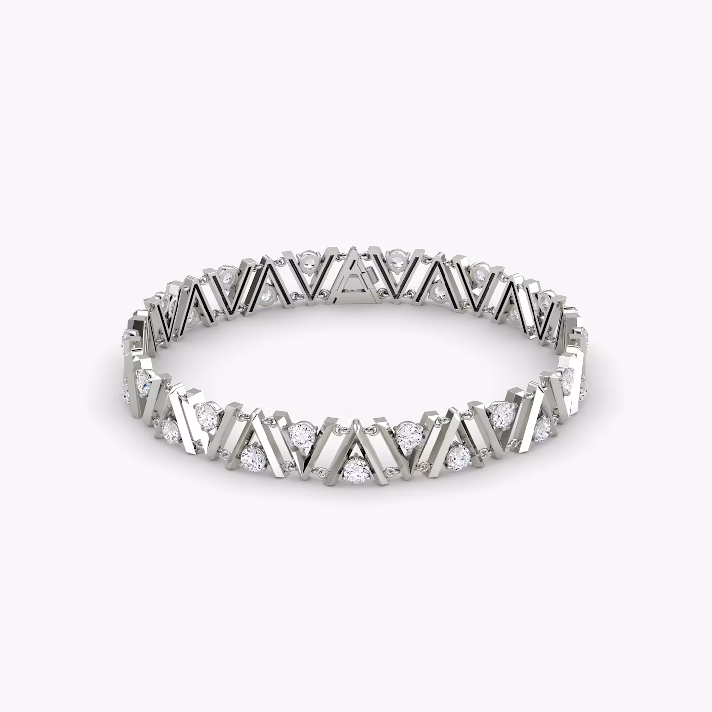 VRAI V Tennis Bracelet Round Brilliant | White Gold