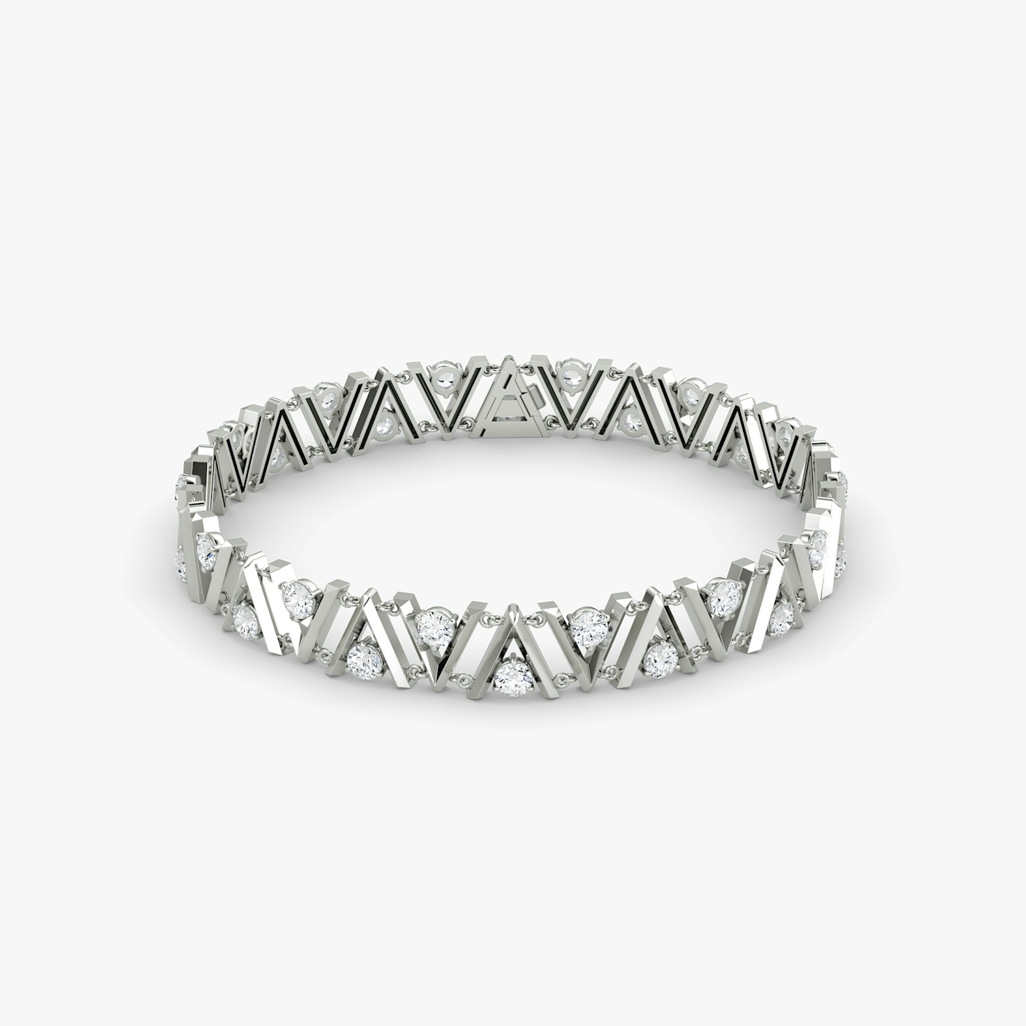 VRAI V Tennis Bracelet | Round Brilliant | 14k | White Gold | diamondSize: original | chainLength: 7