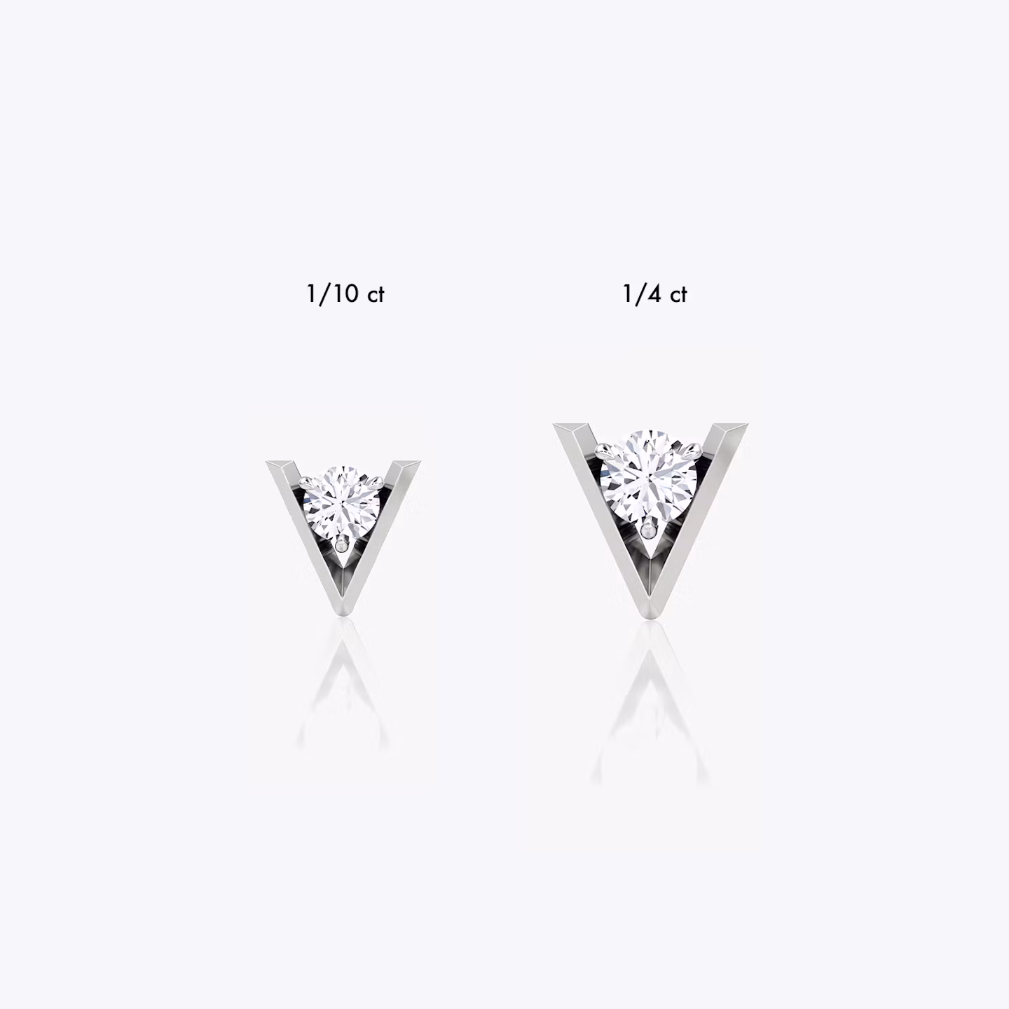 VRAI V Solitaire Studs | Round Brilliant | Sterling Silver | caratWeight: 0.10ct