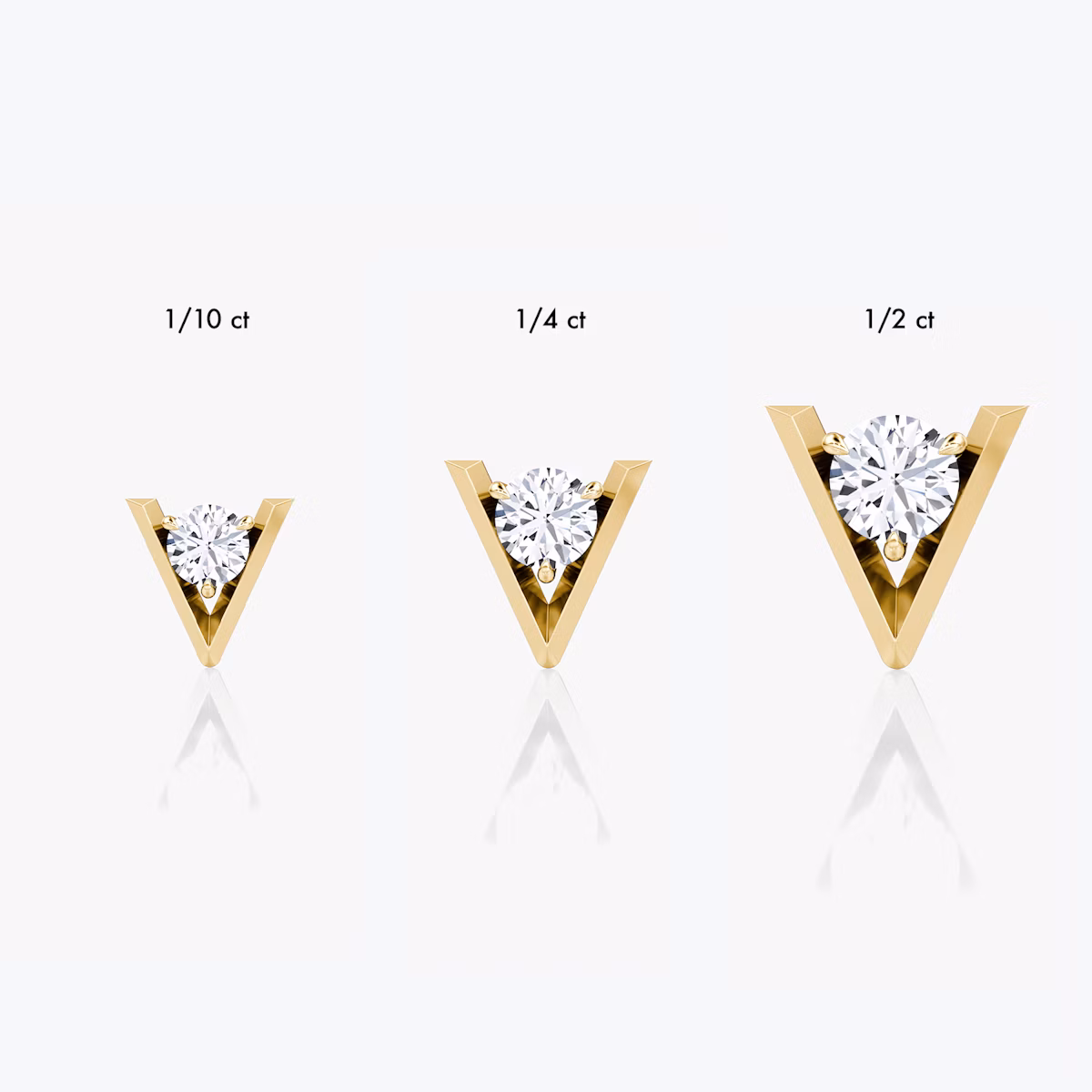 VRAI V Pendientes Solitario | Brillante | 14k | Oro amarillo | caratWeight: 0.25ct