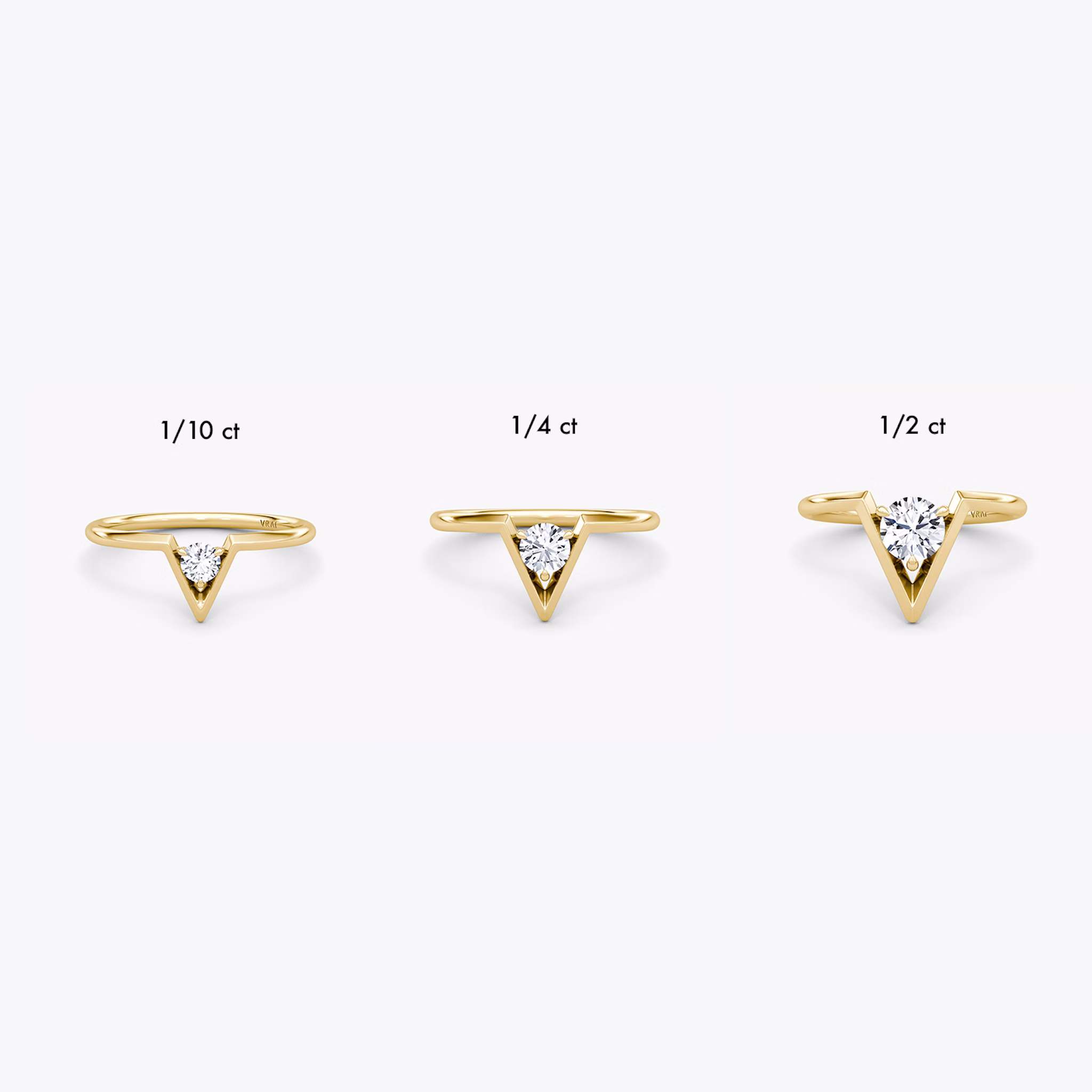 VRAI V Solitaire Ring | Round Brilliant | 14k | Yellow Gold | caratWeight: 0.10ct