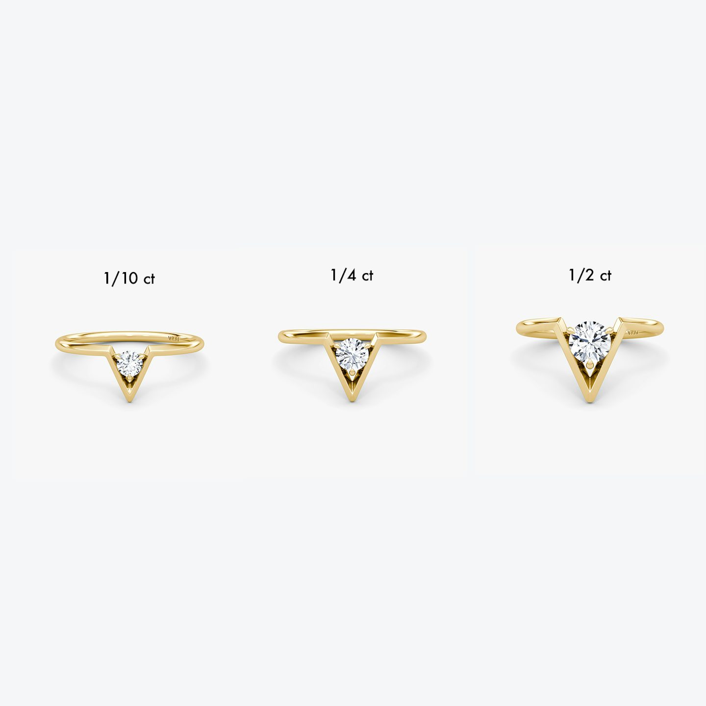 VRAI V Solitaire Ring | Round Brilliant | 14k | Yellow Gold | caratWeight: 0.25ct