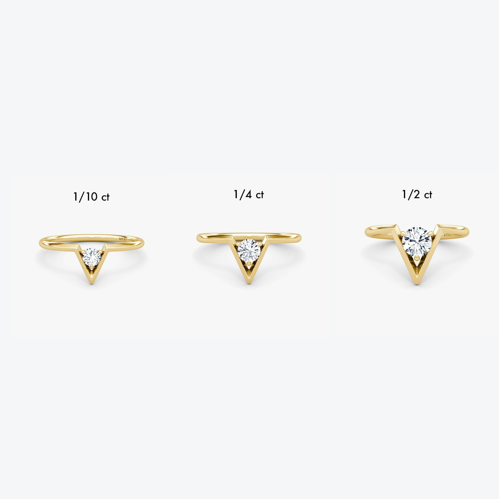 VRAI V Solitaire Ring | Round Brilliant | 14k | Yellow Gold | caratWeight: 0.10ct