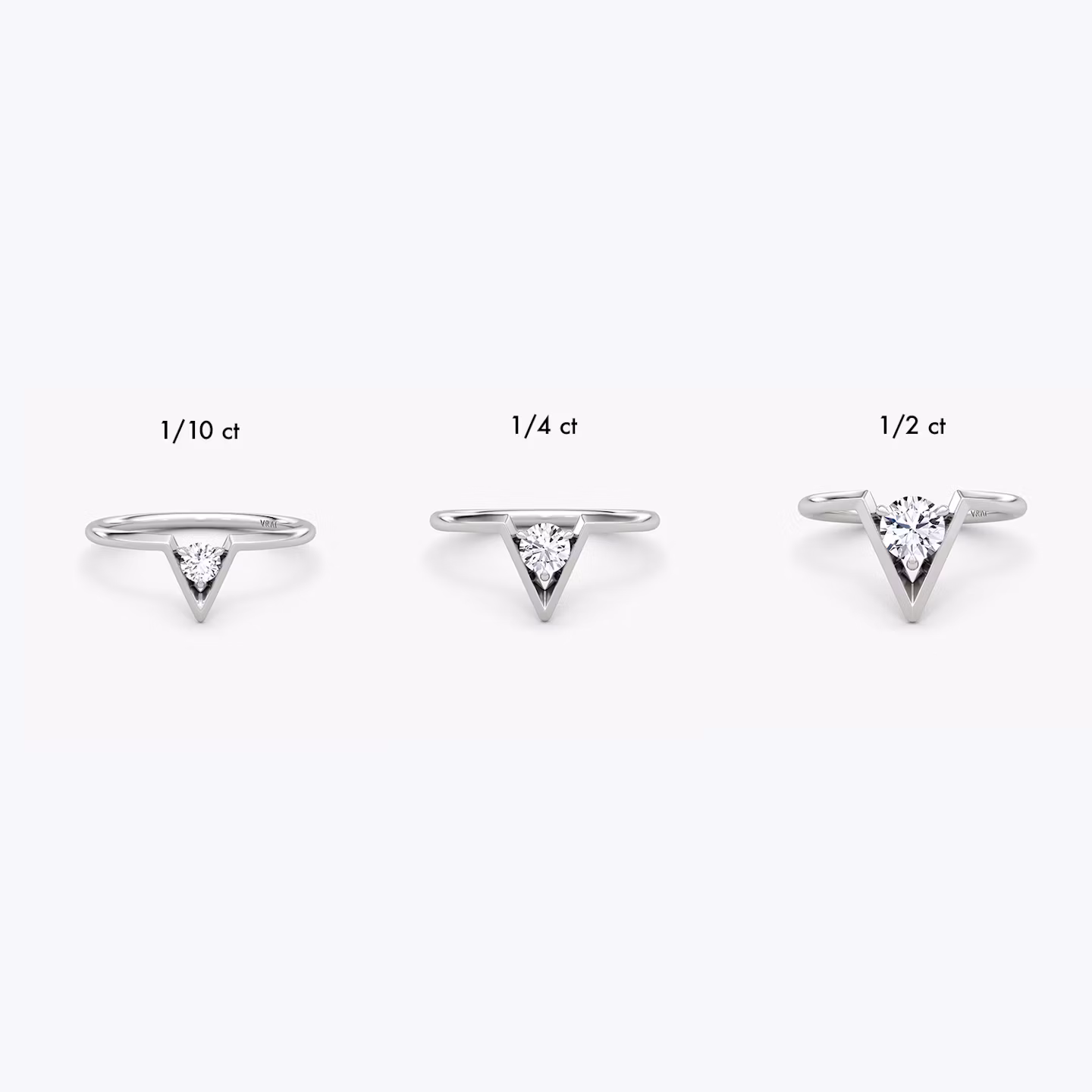 VRAI V Solitaire Ring | Round Brilliant | 14k | White Gold | caratWeight: 0.10ct