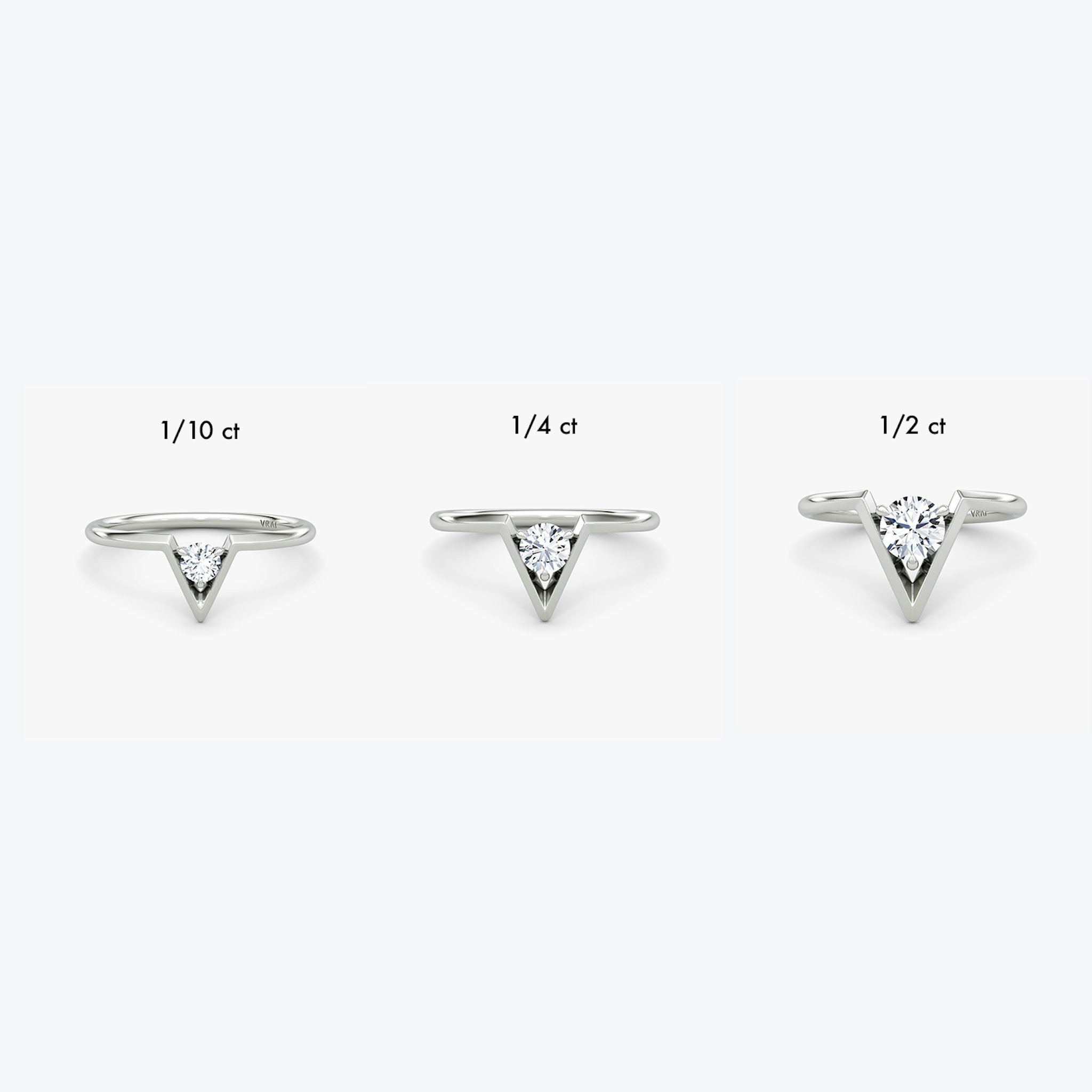 VRAI V Solitaire Ring | Round Brilliant | 14k | White Gold | caratWeight: 0.25ct