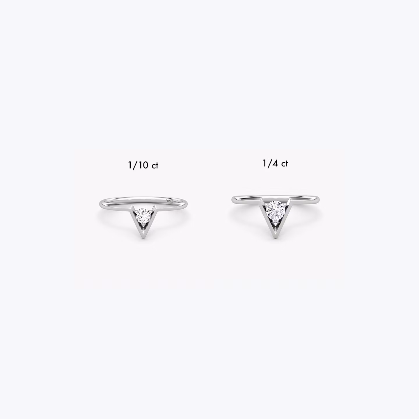 VRAI V Solitaire Ring | Round Brilliant | Sterling Silver | caratWeight: 0.10ct