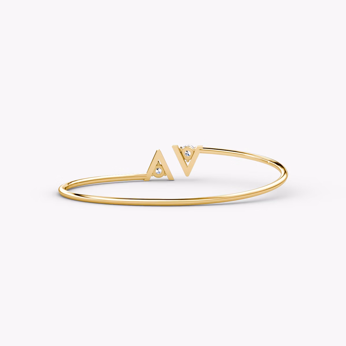 VRAI V Flex Bangle | Round Brilliant | 14k | Yellow Gold | size: Medium