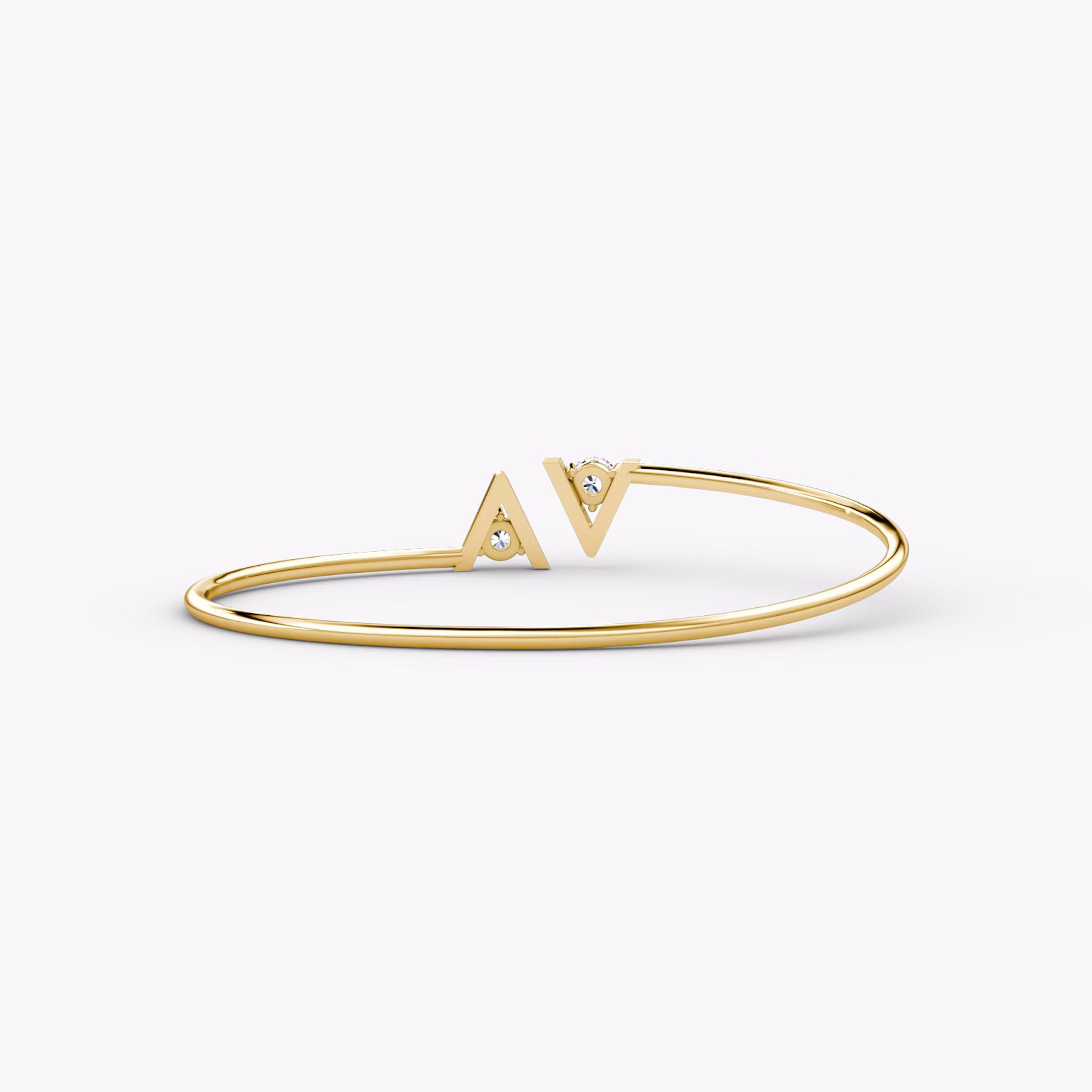 VRAI V Brazalete Flexible | Brillante | 14k | Oro amarillo | size: Medium