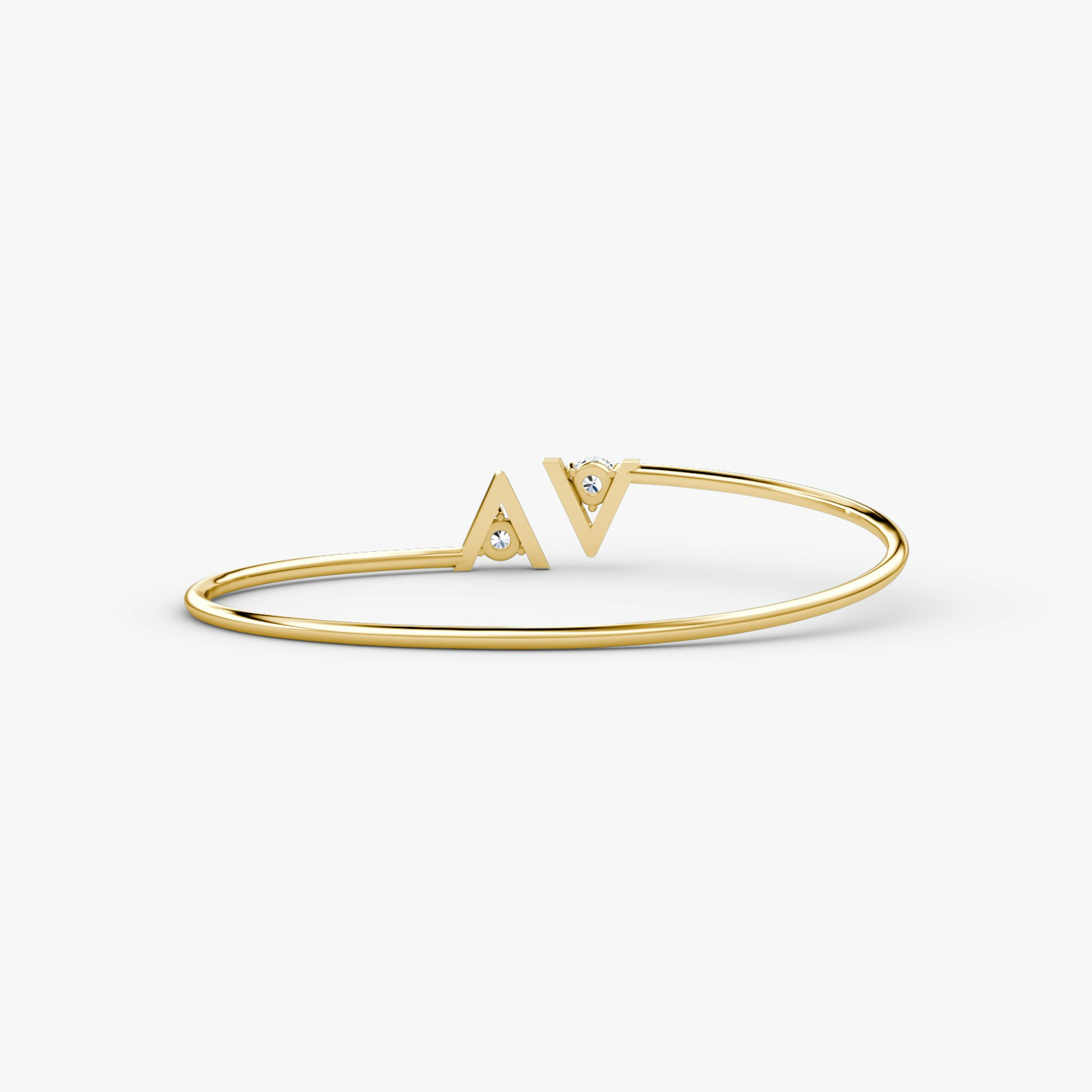 VRAI V Brazalete Flexible | Brillante | 14k | Oro amarillo | size: Medium