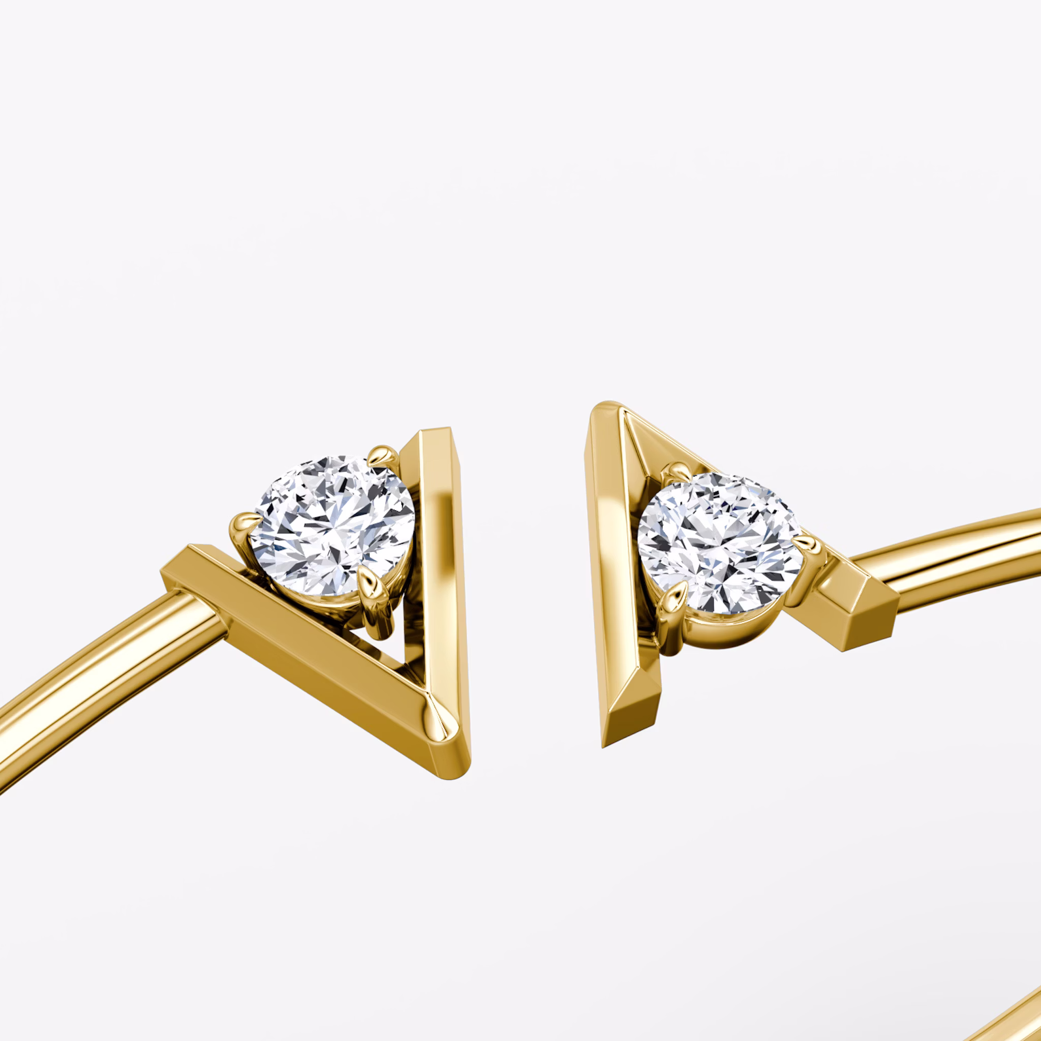 VRAI V Brazalete Flexible | Brillante | 14k | Oro amarillo | size: Medium