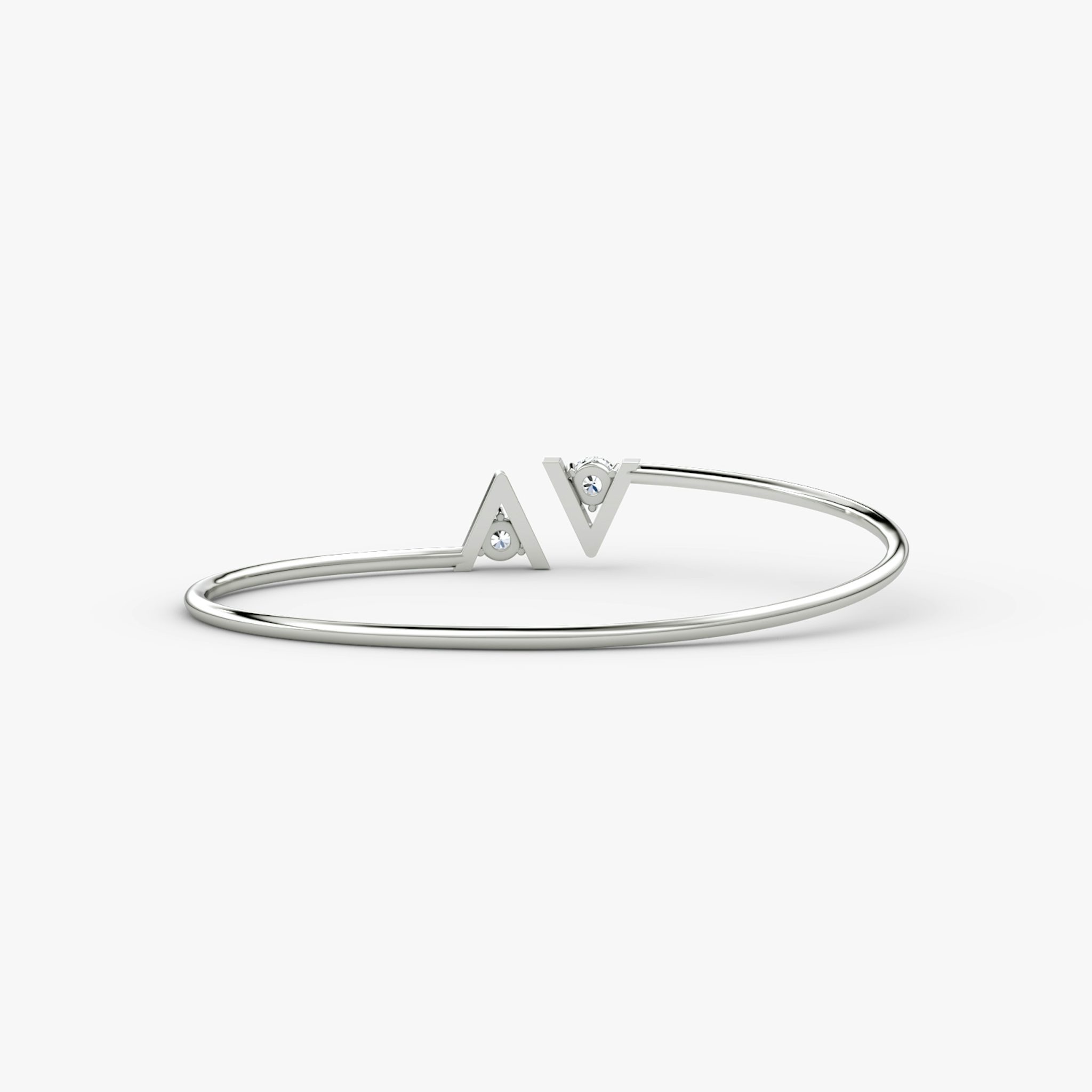VRAI V Brazalete Flexible | Brillante | 14k | Oro blanco | size: Medium