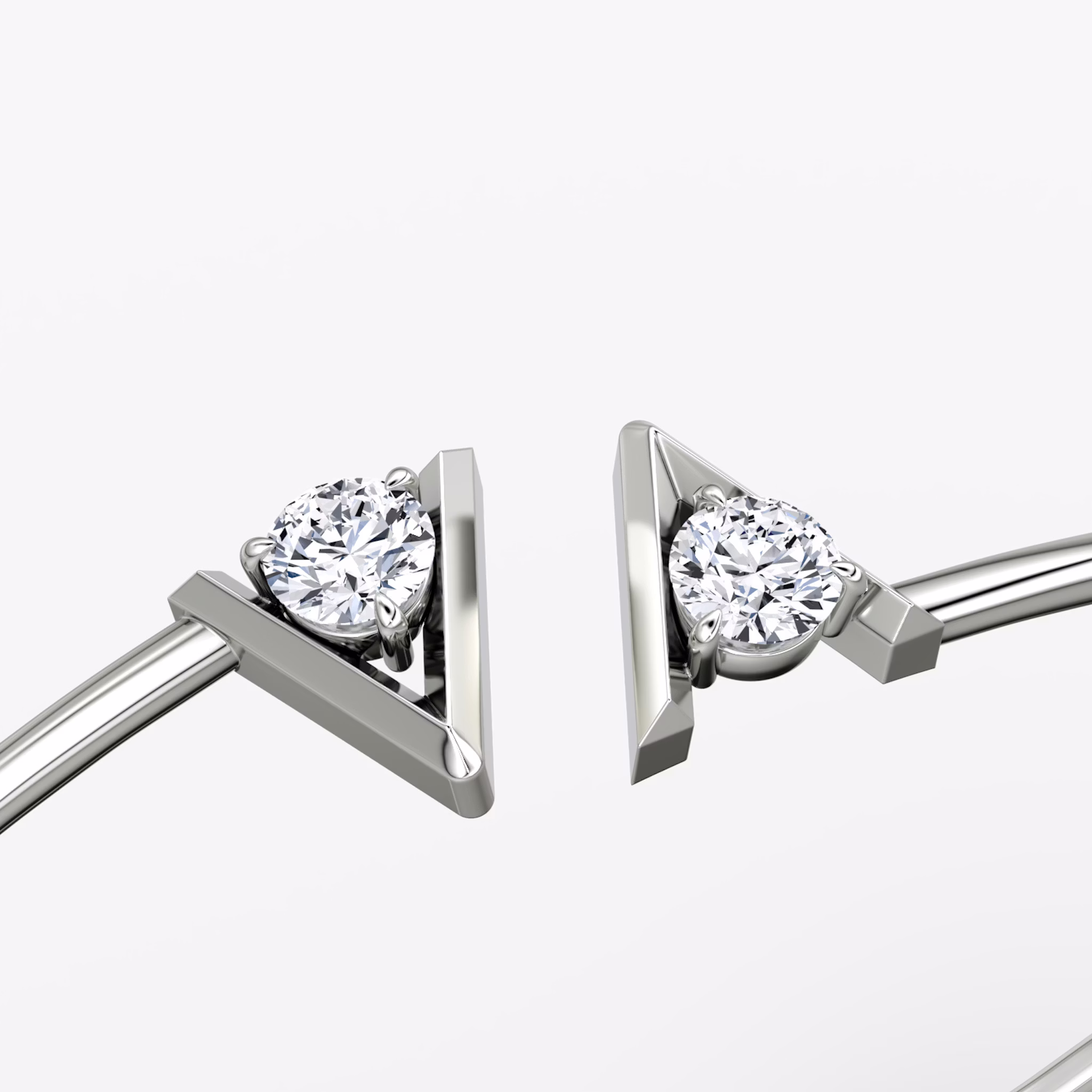 VRAI V Brazalete Flexible | Brillante | 14k | Oro blanco | size: Medium