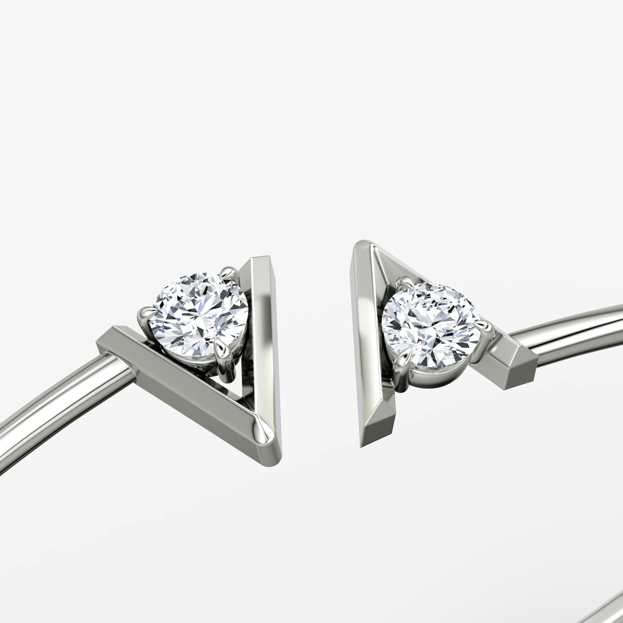 VRAI V Brazalete Flexible | Brillante | 14k | Oro blanco | size: Medium