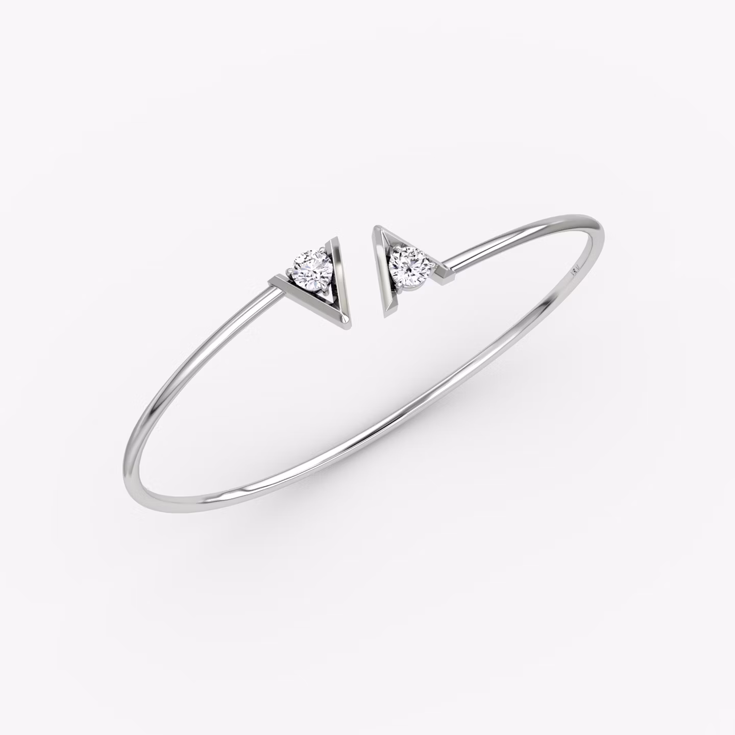 VRAI V Brazalete Flexible | Brillante | 14k | Oro blanco | size: Medium