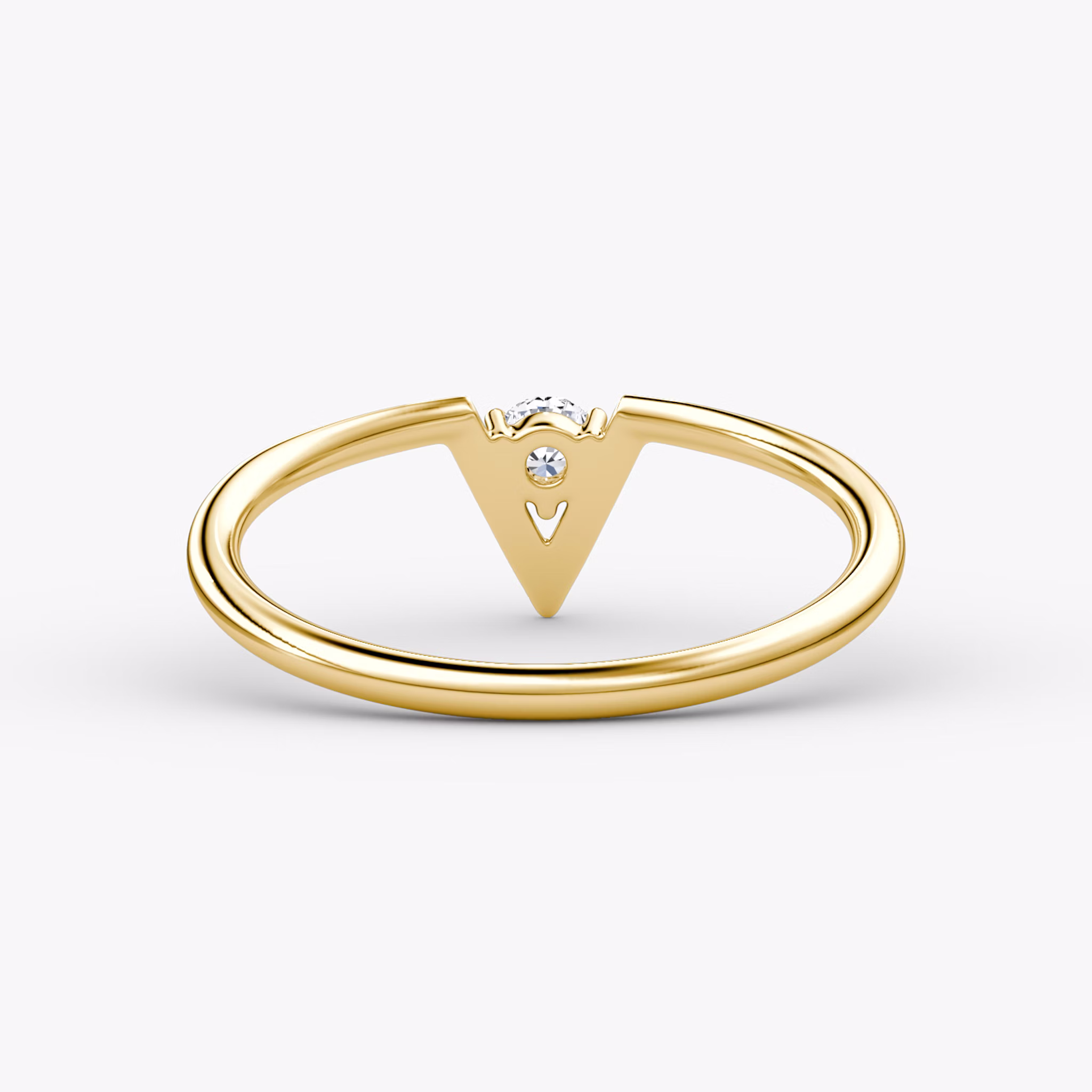 VRAI V Solitaire Ring | Round Brilliant | 14k | Yellow Gold | caratWeight: 0.10ct