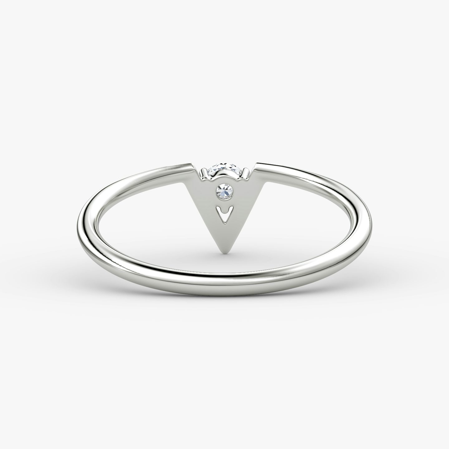 VRAI V Solitaire Ring | Round Brilliant | 14k | White Gold | caratWeight: 0.10ct