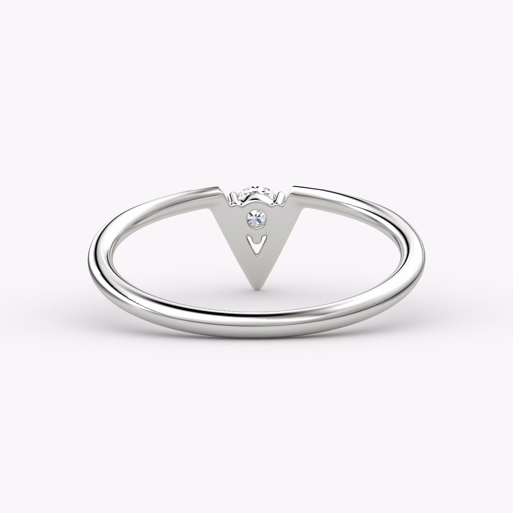 VRAI V Solitaire Ring | Round Brilliant | Sterling Silver | caratWeight: 0.10ct