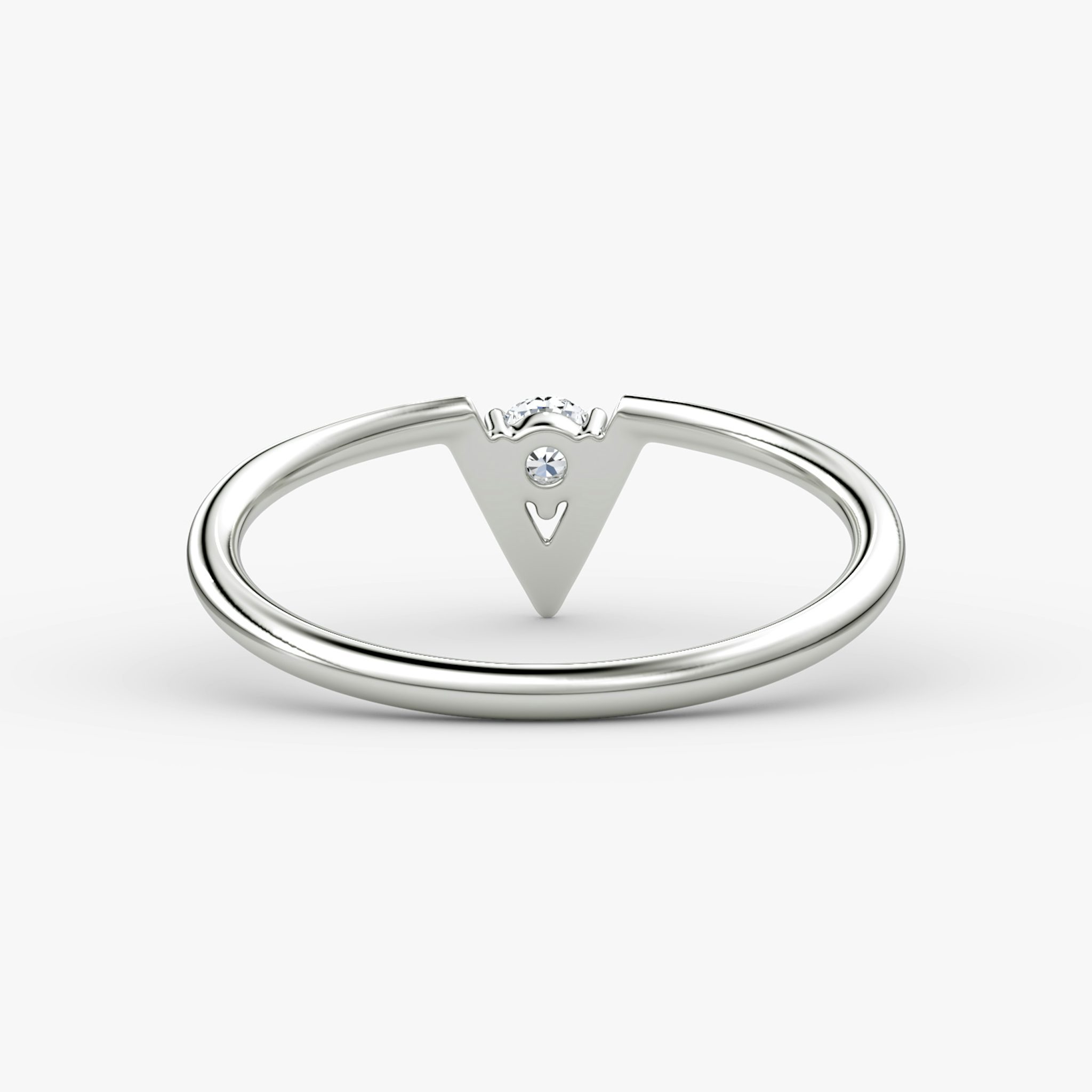 VRAI V Solitaire Ring | Round Brilliant | Sterling Silver | caratWeight: 0.10ct
