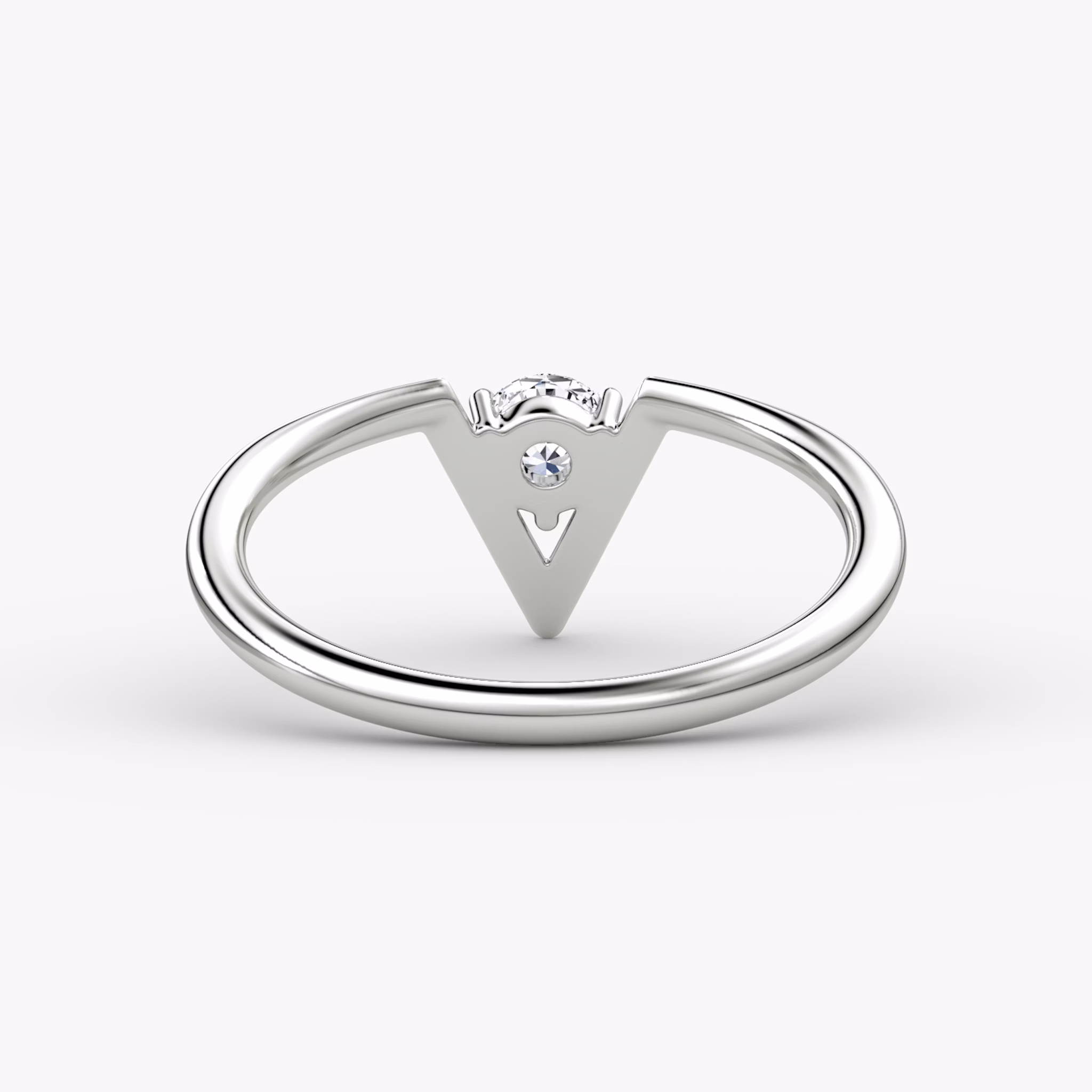 VRAI V Solitaire Ring | Round Brilliant | 14k | White Gold | caratWeight: 0.25ct