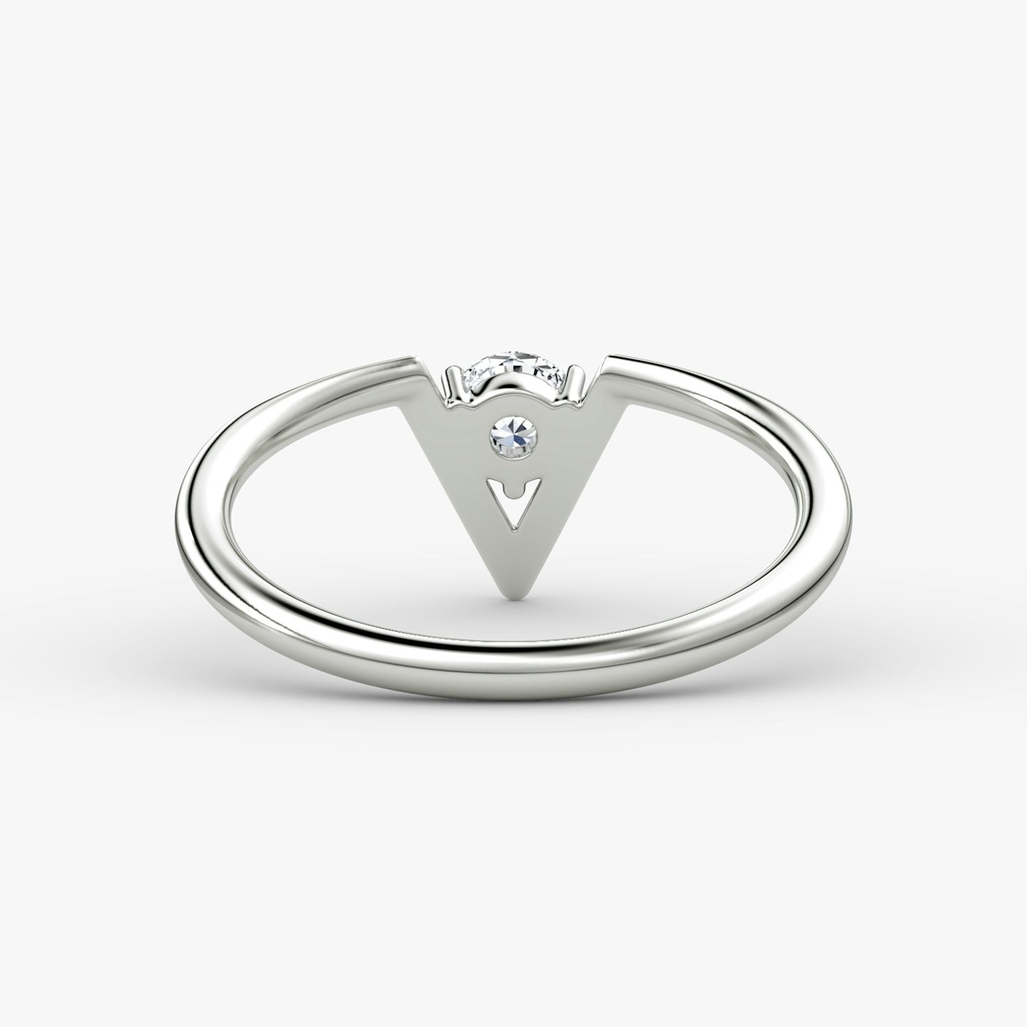 VRAI V Solitaire Ring | Round Brilliant | Sterling Silver | caratWeight: 0.25ct