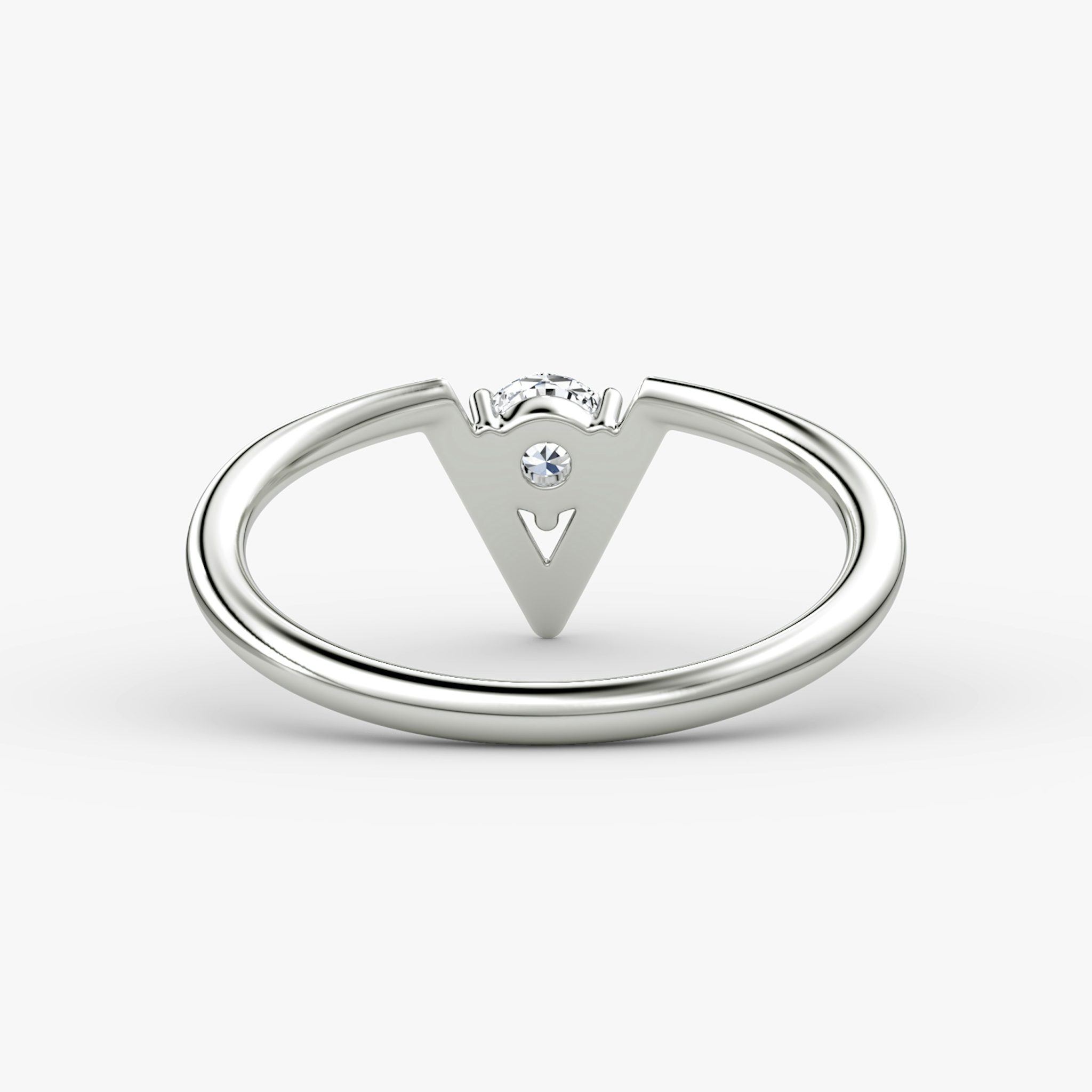 VRAI V Solitaire Ring | Round Brilliant | 14k | White Gold | caratWeight: 0.25ct