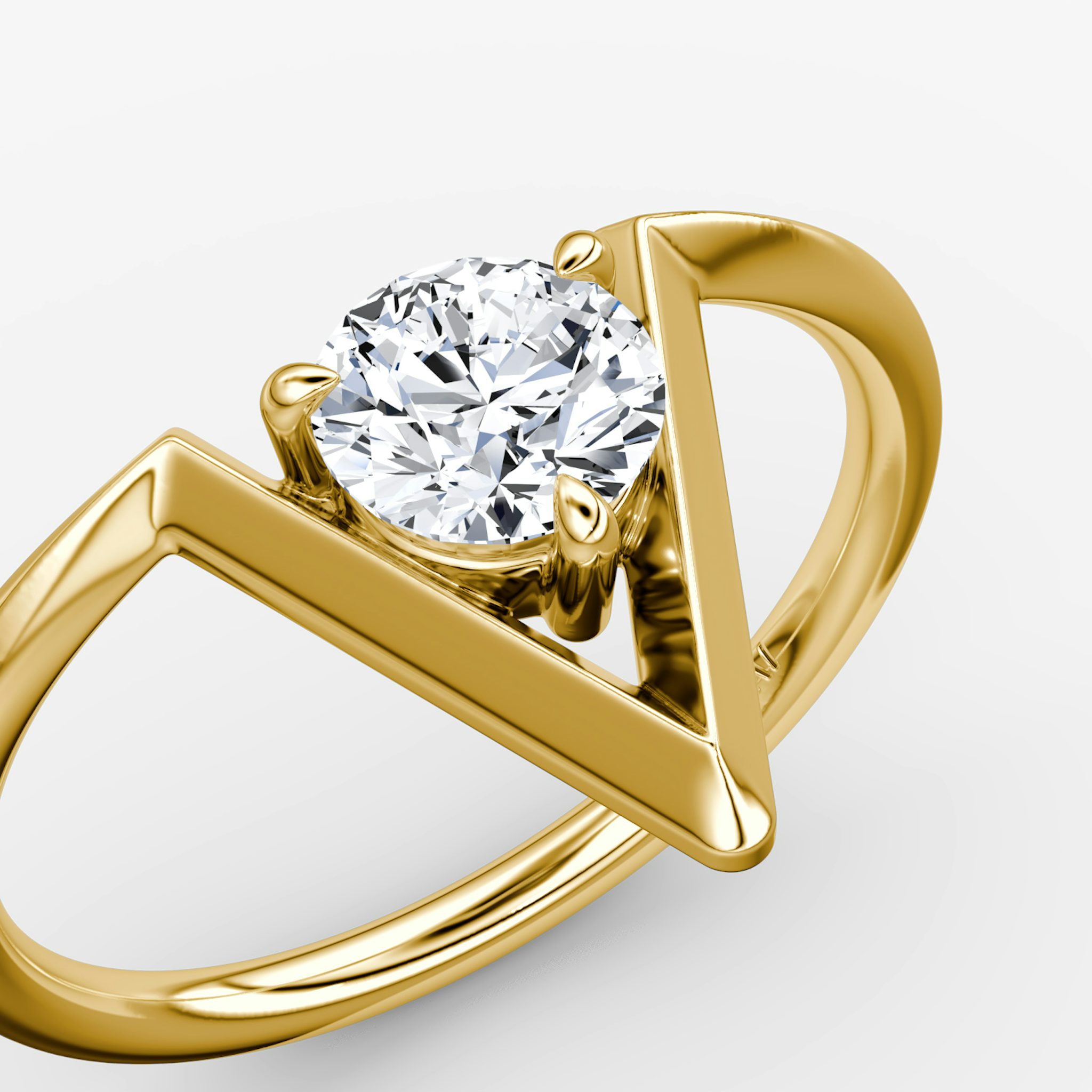 VRAI V Anillo Solitario | Brillante | 14k | Oro amarillo | caratWeight: 0.50ct