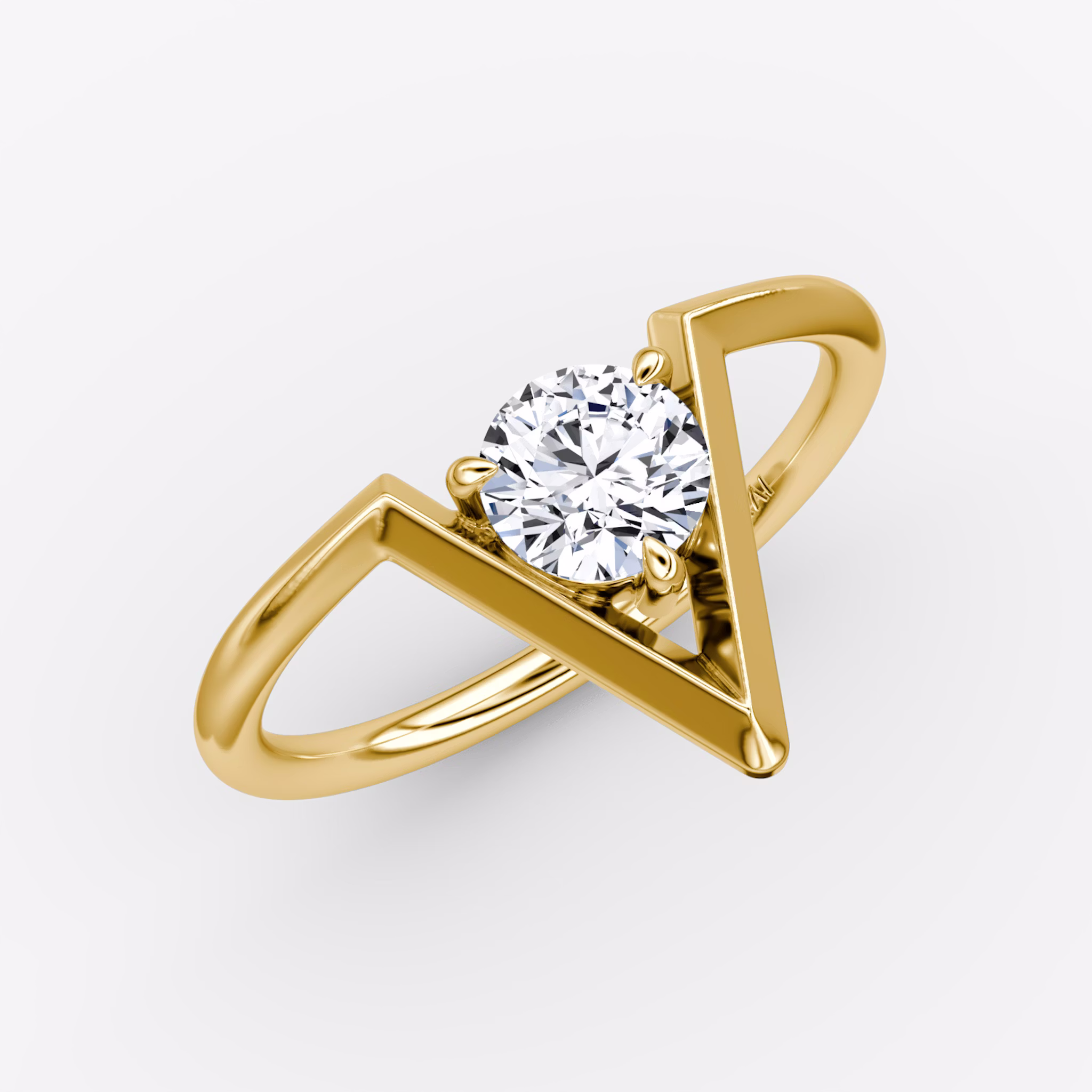 VRAI V Anillo Solitario | Brillante | 14k | Oro amarillo | caratWeight: 0.50ct
