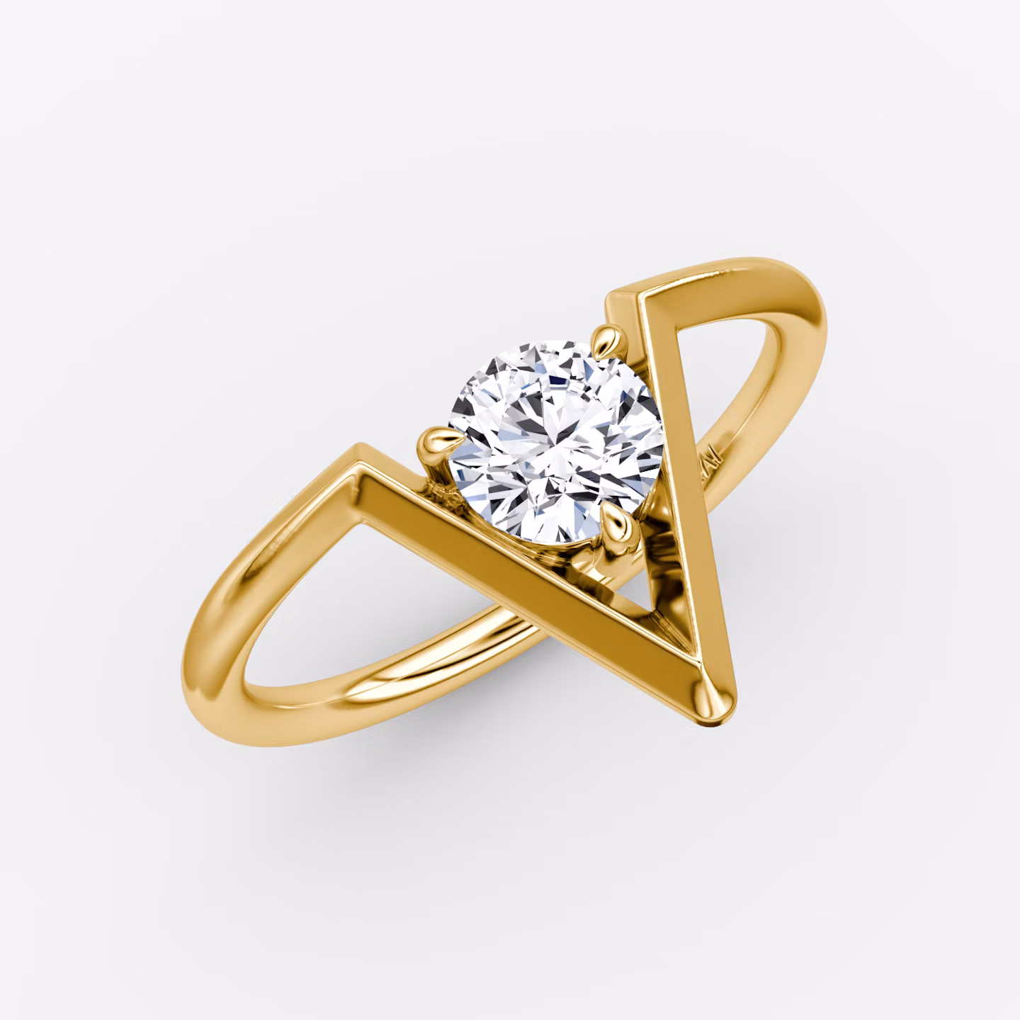 VRAI V Solitaire Ring | Round Brilliant | 14k | Yellow Gold | caratWeight: 0.50ct