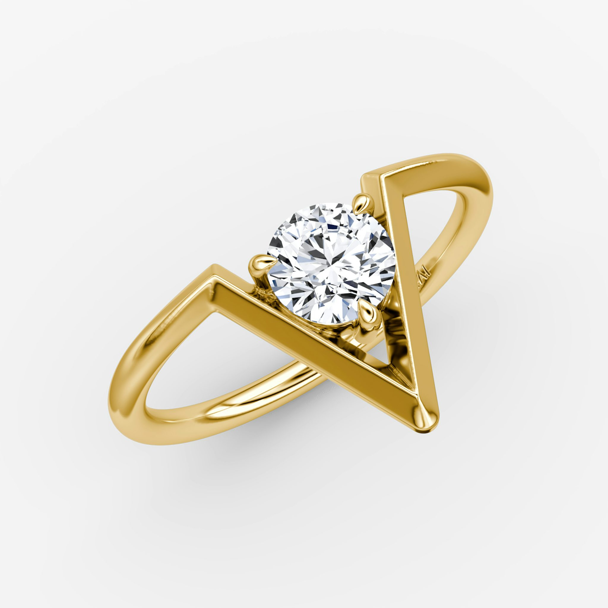 VRAI V Anillo Solitario | Brillante | 14k | Oro amarillo | caratWeight: 0.50ct