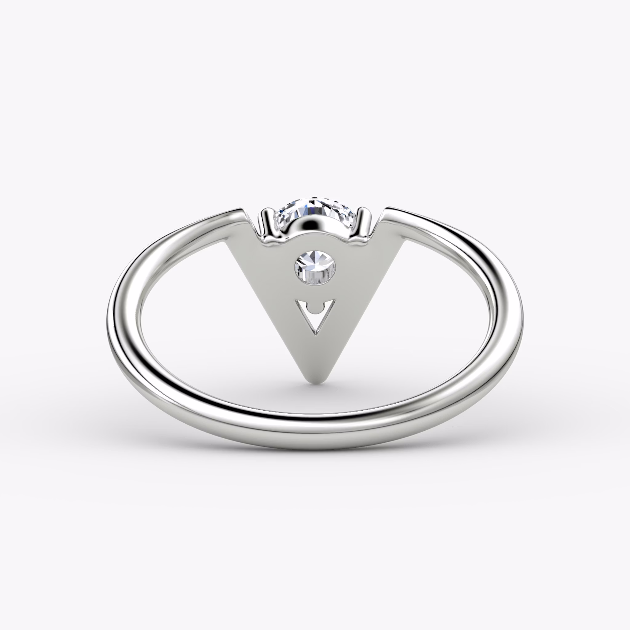 VRAI V Solitaire Ring | Round Brilliant | 14k | White Gold | caratWeight: 0.50ct