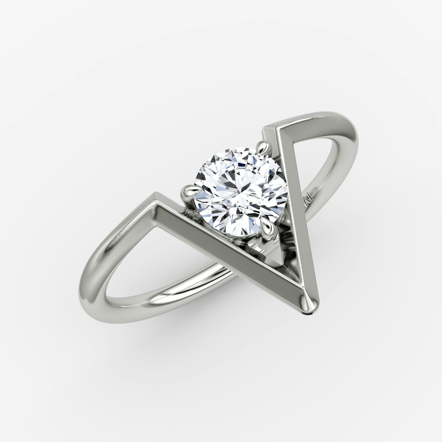 VRAI V Solitaire Ring | Round Brilliant | 14k | White Gold | caratWeight: 0.50ct