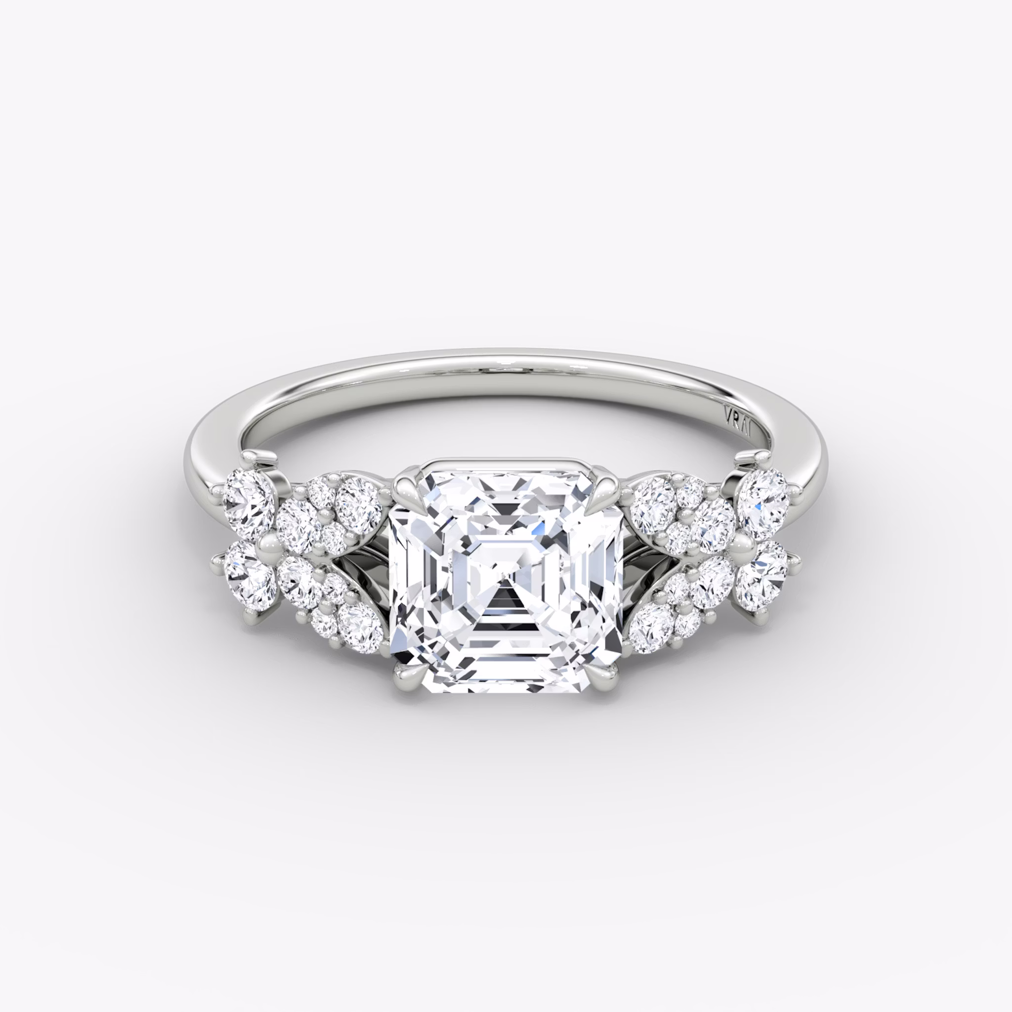 The Signature Floral | Asscher | Platinum | bandAccent: Plain | diamondOrientation: vertical | caratWeight: other