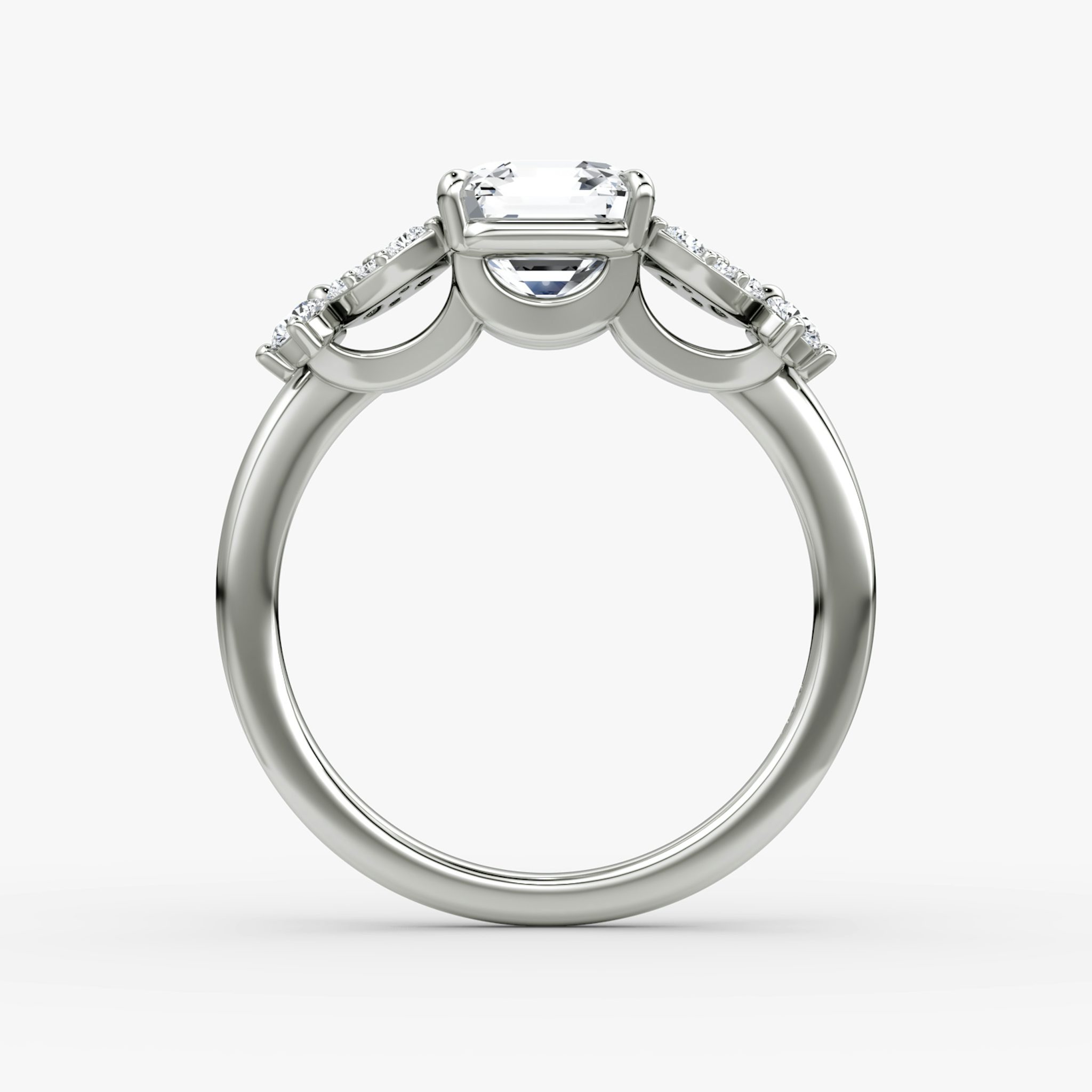 The Signature Floral | Asscher | Platinum | bandAccent: Plain | diamondOrientation: vertical | caratWeight: other