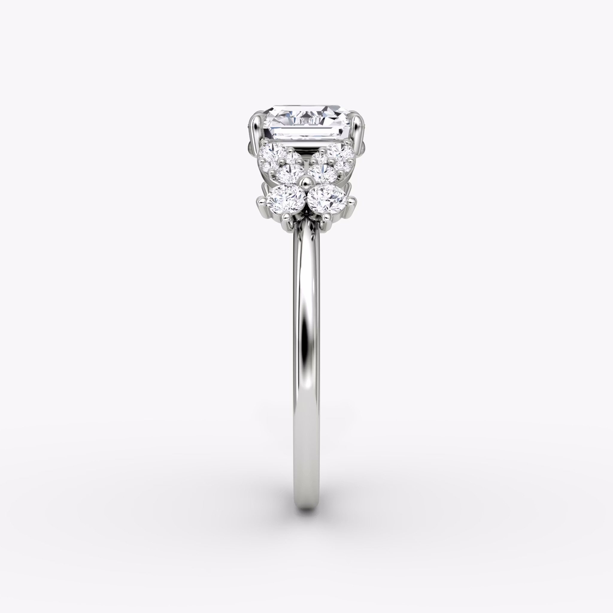 The Signature Floral | Asscher | Platinum | bandAccent: Plain | diamondOrientation: vertical | caratWeight: other