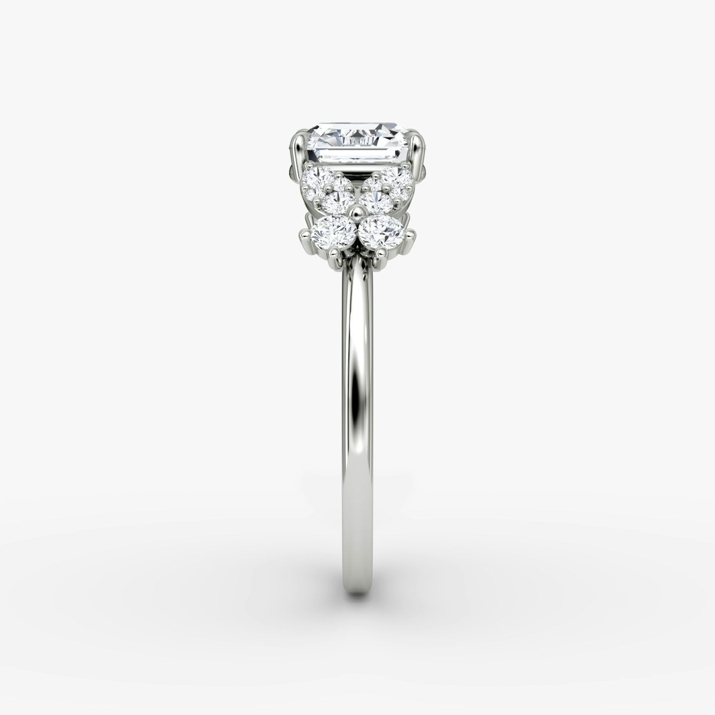 The Signature Floral  | Asscher | Platinum | bandAccent: Plain | diamondOrientation: vertical | caratWeight: other