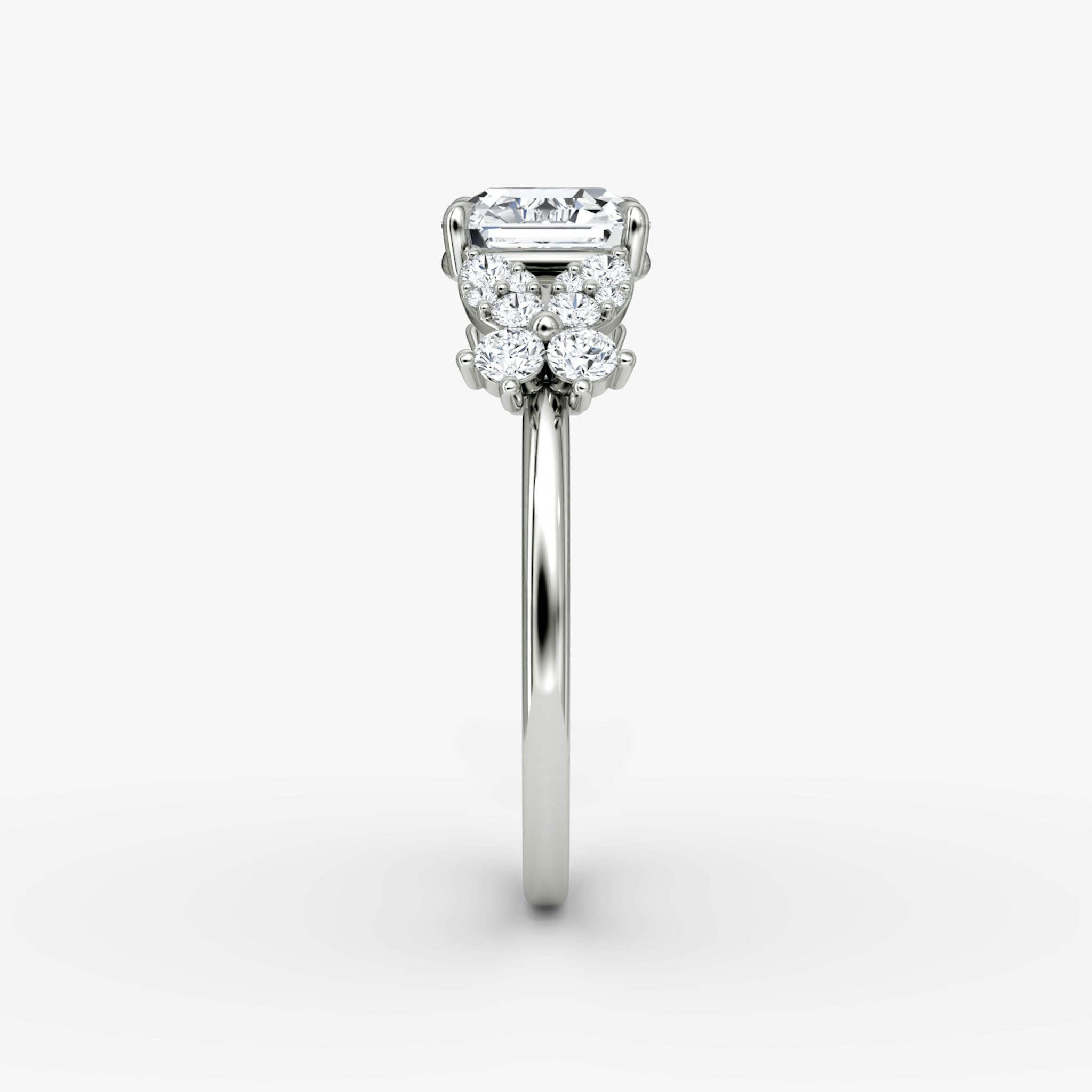 The Signature Floral | Asscher | Platinum | bandAccent: Plain | diamondOrientation: vertical | caratWeight: other