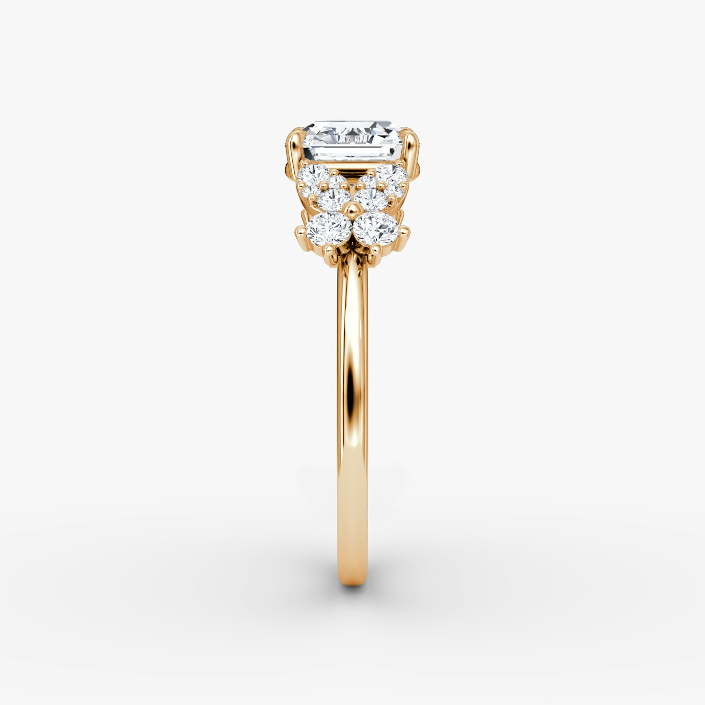 The Signature Floral  | Asscher | 14k | Rose Gold | bandAccent: Plain | diamondOrientation: vertical | caratWeight: other