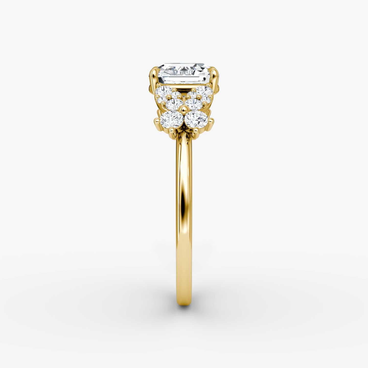 The Signature Floral  | Asscher | 18k | Yellow Gold | bandAccent: Plain | diamondOrientation: vertical | caratWeight: other