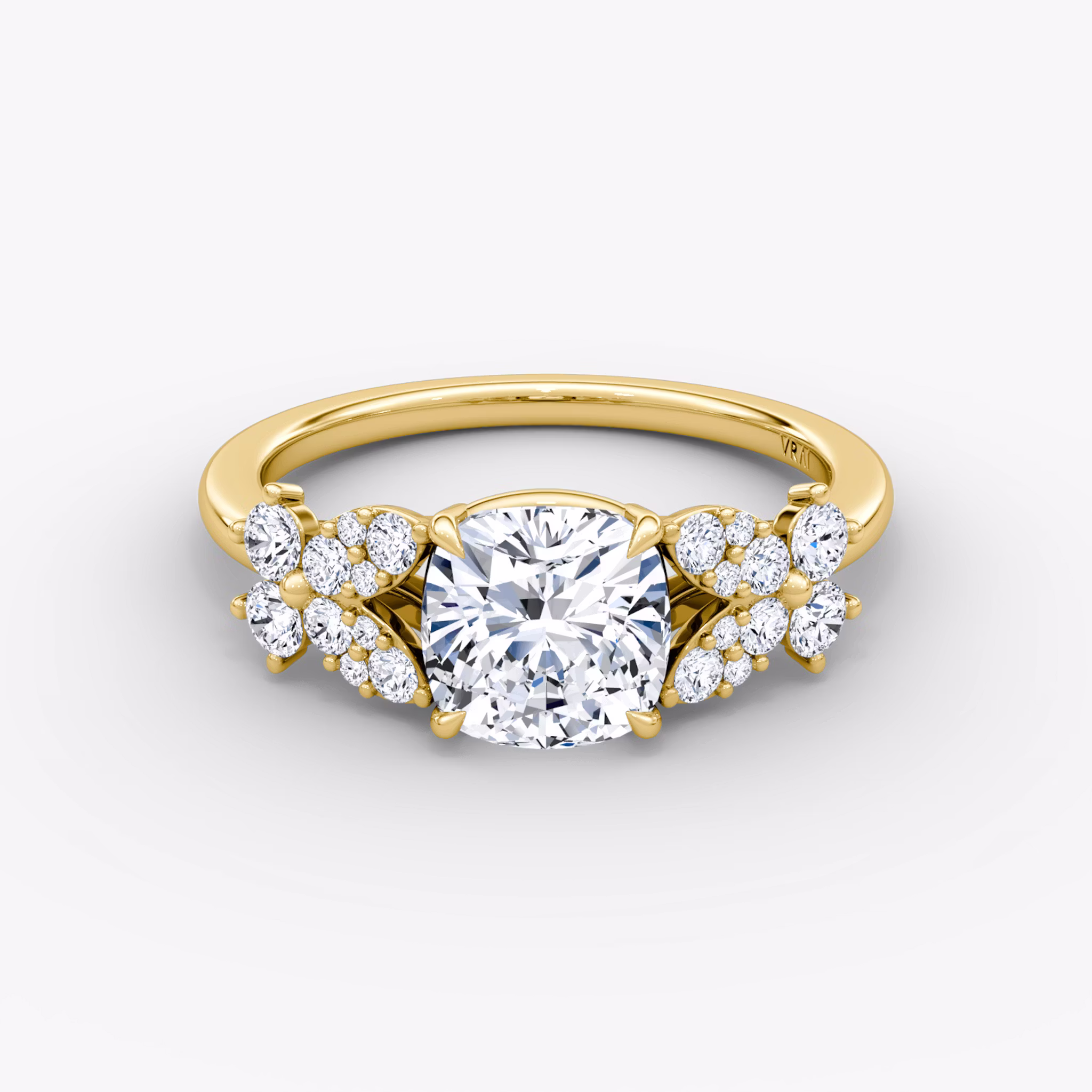 Signature Floral Cushion | Yellow Gold
