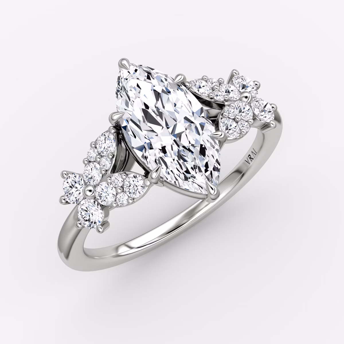 The Signature Floral | Marquise | Platinum | bandAccent: Plain | diamondOrientation: vertical | caratWeight: other