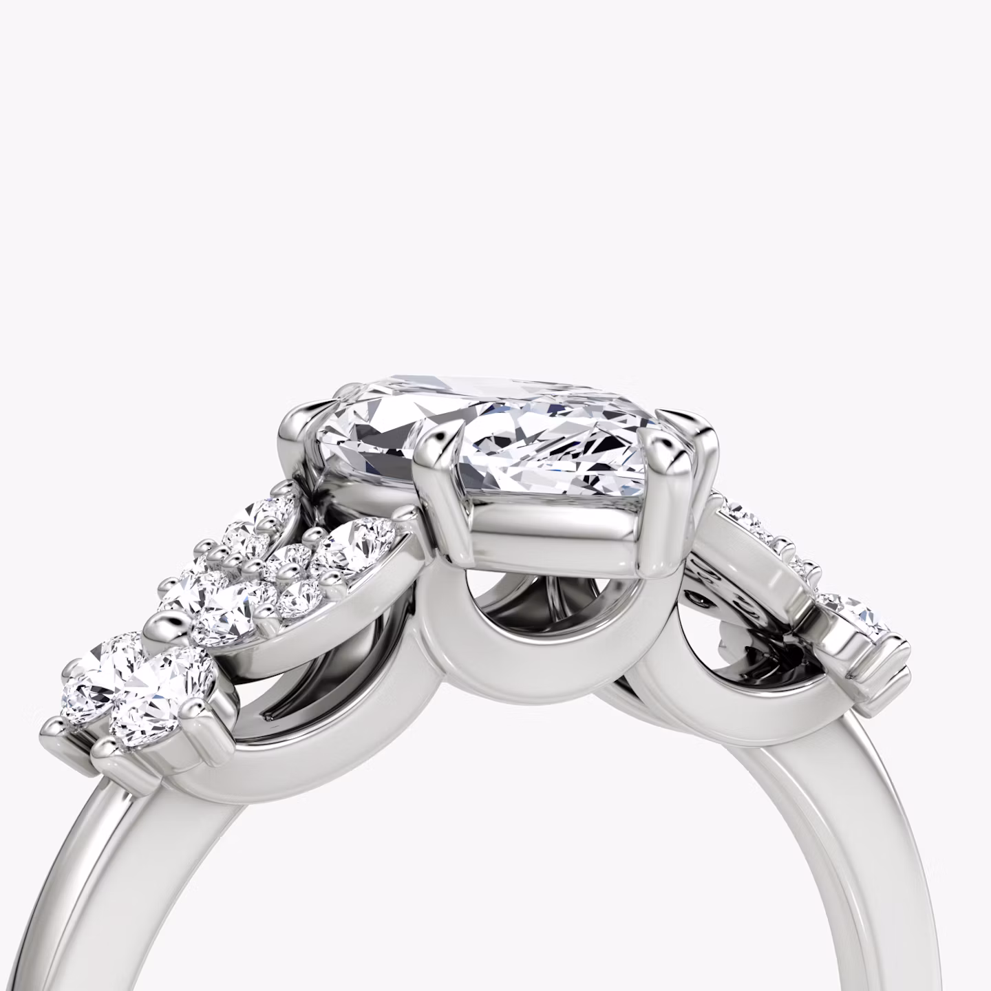 The Signature Floral  | Marquise | 18k | White Gold | bandAccent: Plain | diamondOrientation: vertical | caratWeight: other