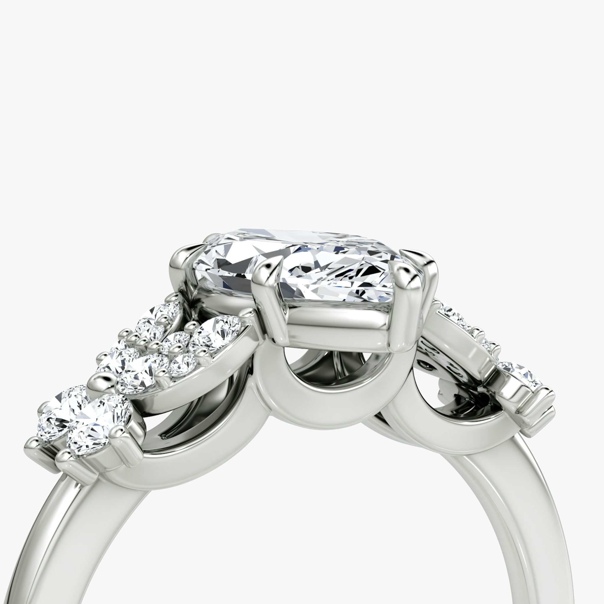 The Signature Floral | Marquise | 18k | White Gold | bandAccent: Plain | diamondOrientation: vertical | caratWeight: other