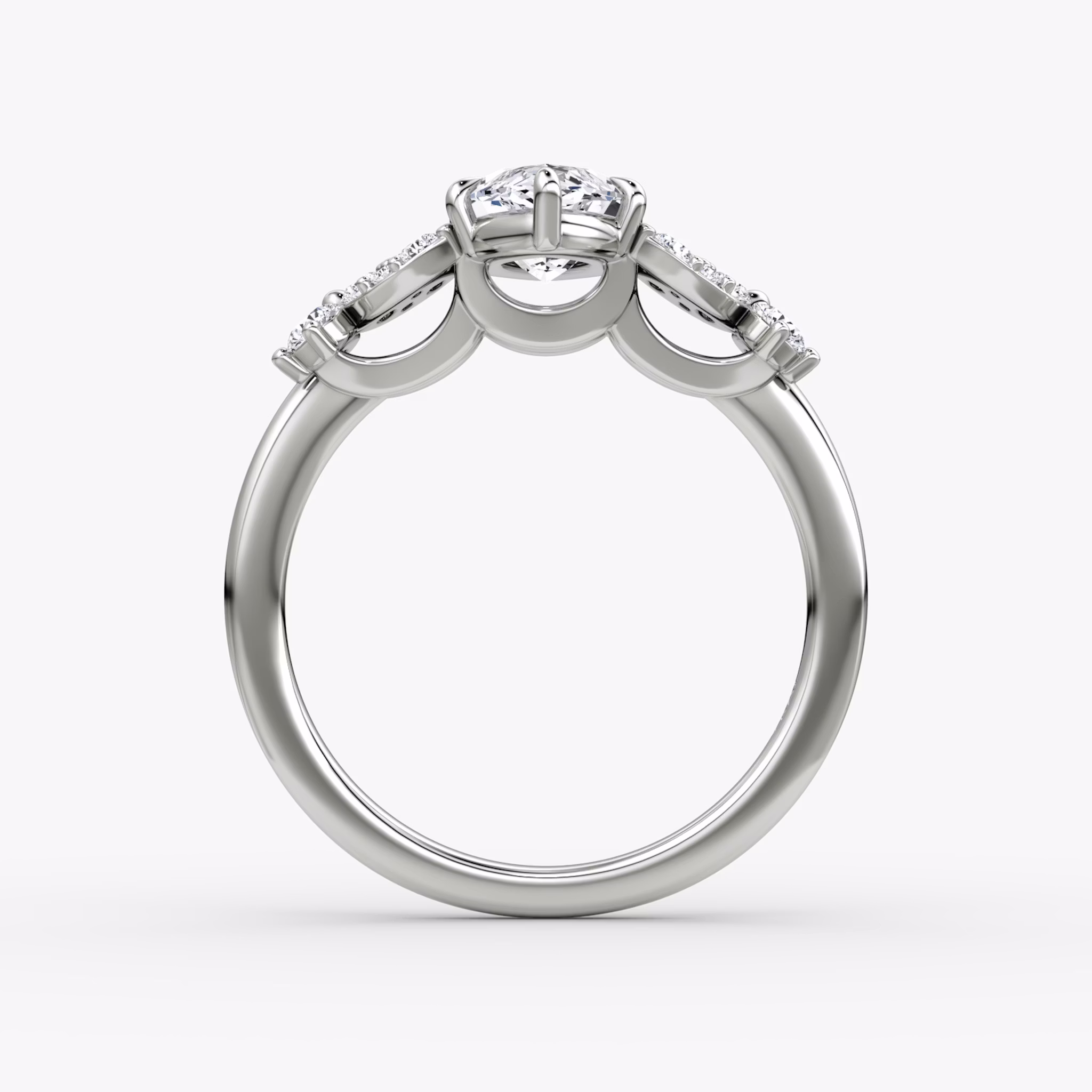 The Signature Floral | Marquise | 18k | White Gold | bandAccent: Plain | diamondOrientation: vertical | caratWeight: other